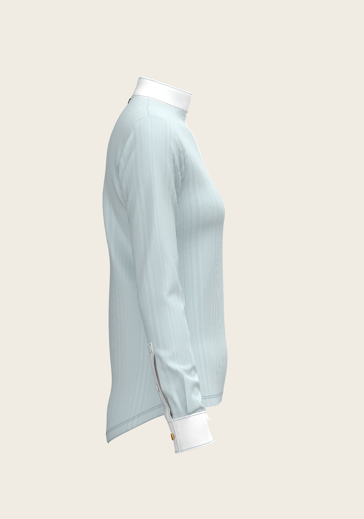 Espoir - Stripes in Skyblue Short Zip Long Sleeve Show Shirt
