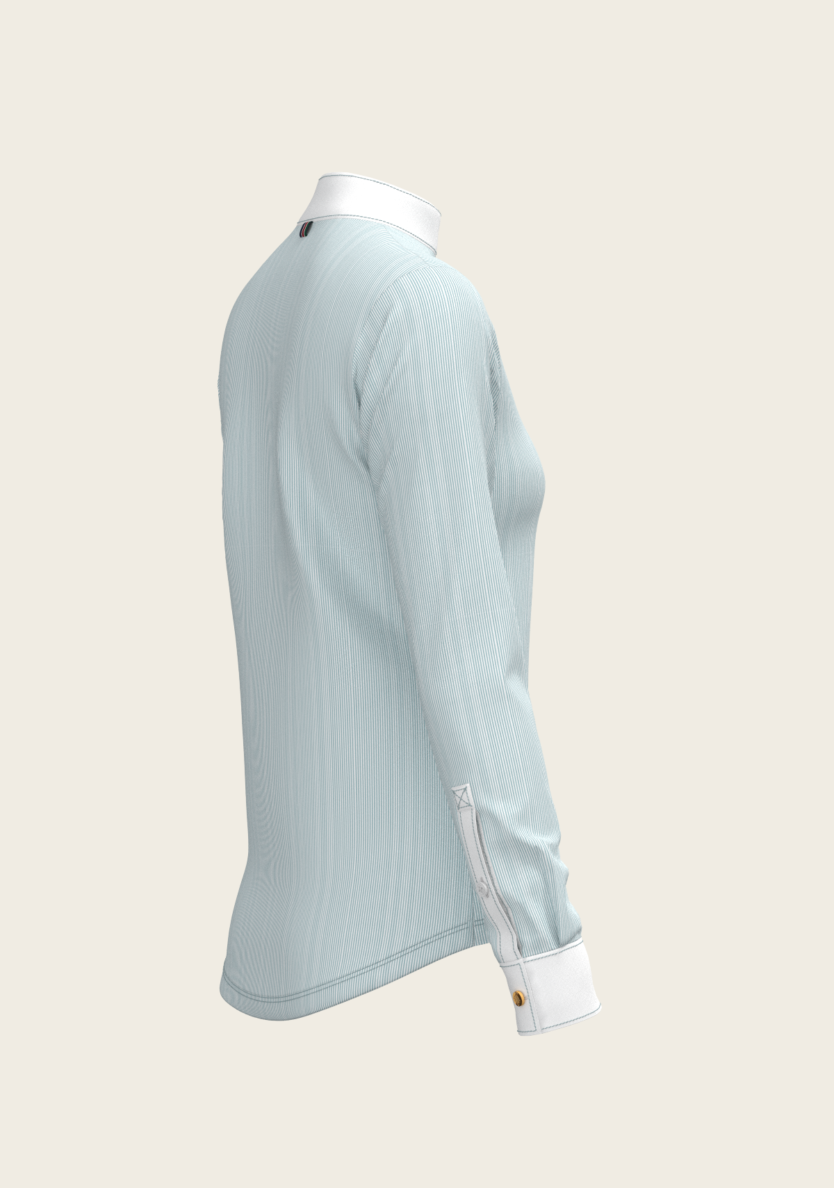 Espoir - Stripes in Skyblue Short Zip Long Sleeve Show Shirt