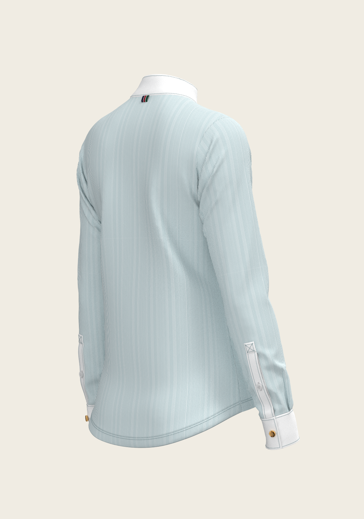 Espoir - Stripes in Skyblue Short Zip Long Sleeve Show Shirt