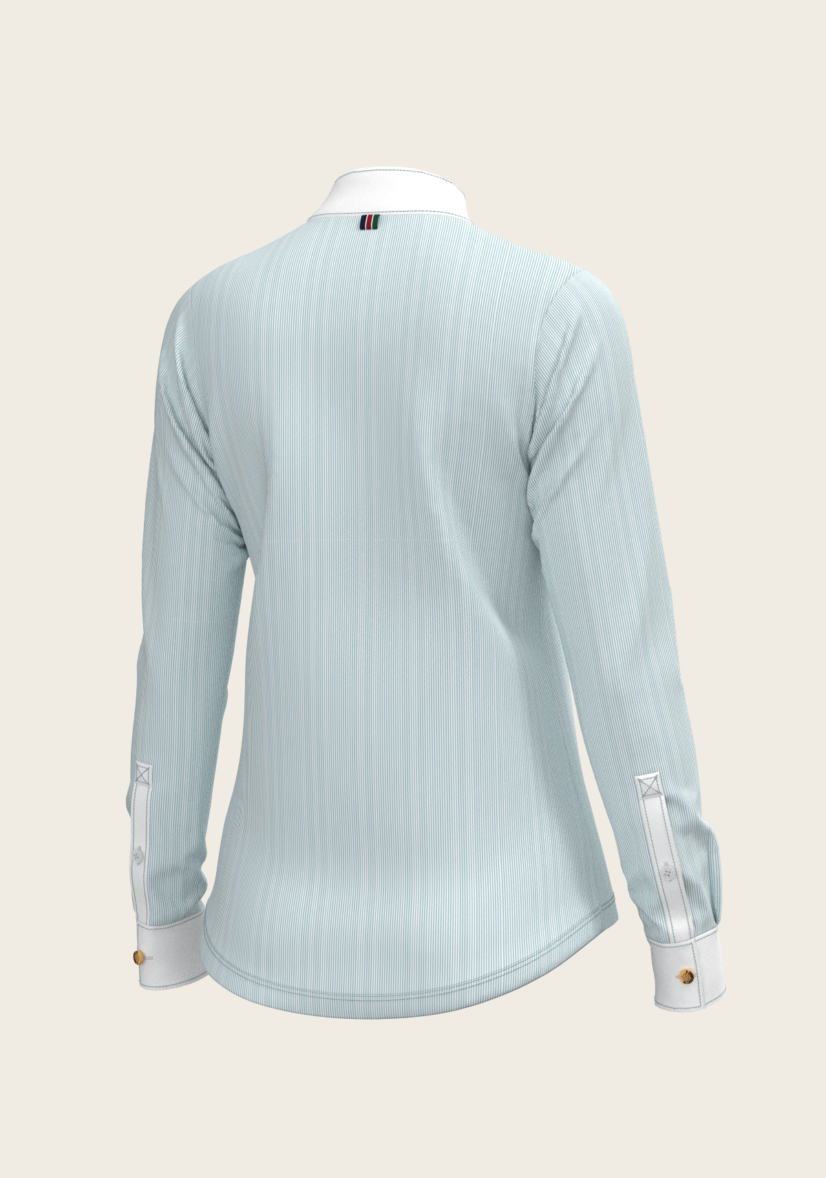 Espoir - Stripes in Skyblue Short Zip Long Sleeve Show Shirt