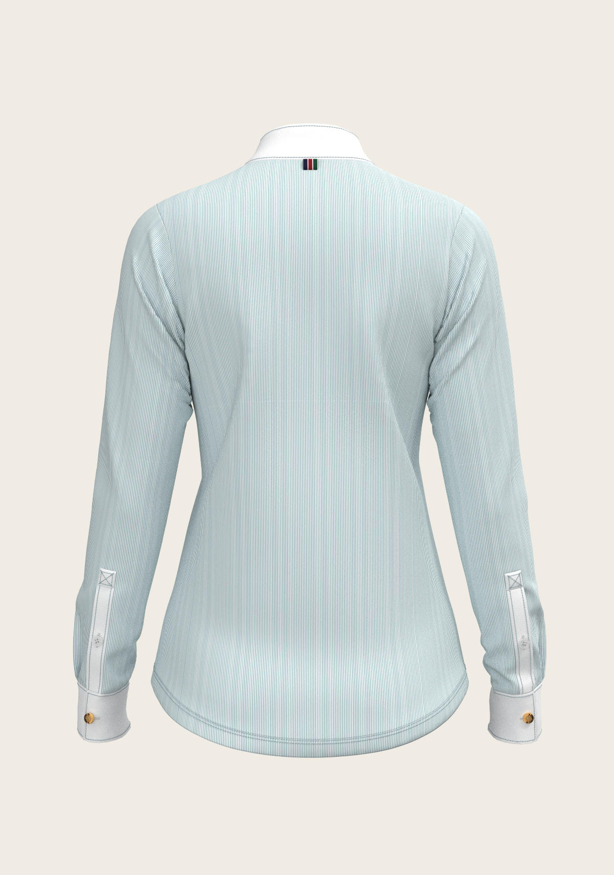 Espoir - Stripes in Skyblue Short Zip Long Sleeve Show Shirt