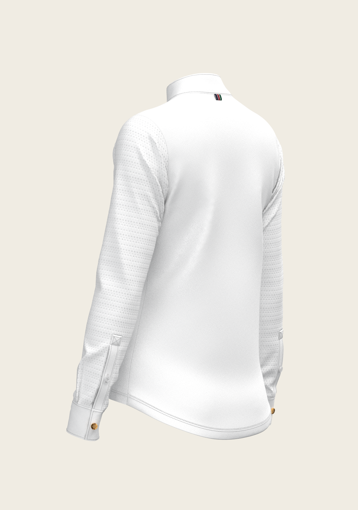 Espoir - White with Forest on Navy Inner Details Long Sleeve Show Shirt