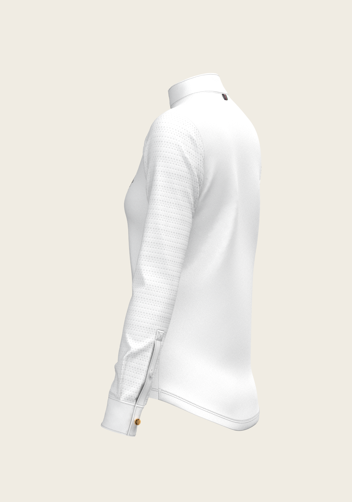 Espoir - White with Forest on Navy Inner Details Long Sleeve Show Shirt