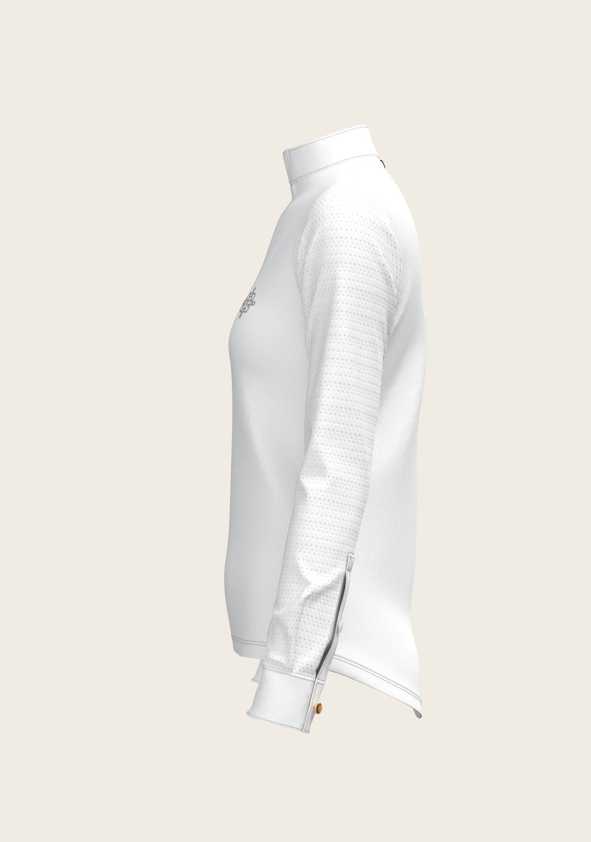 Espoir - White with Forest on Navy Inner Details Long Sleeve Show Shirt