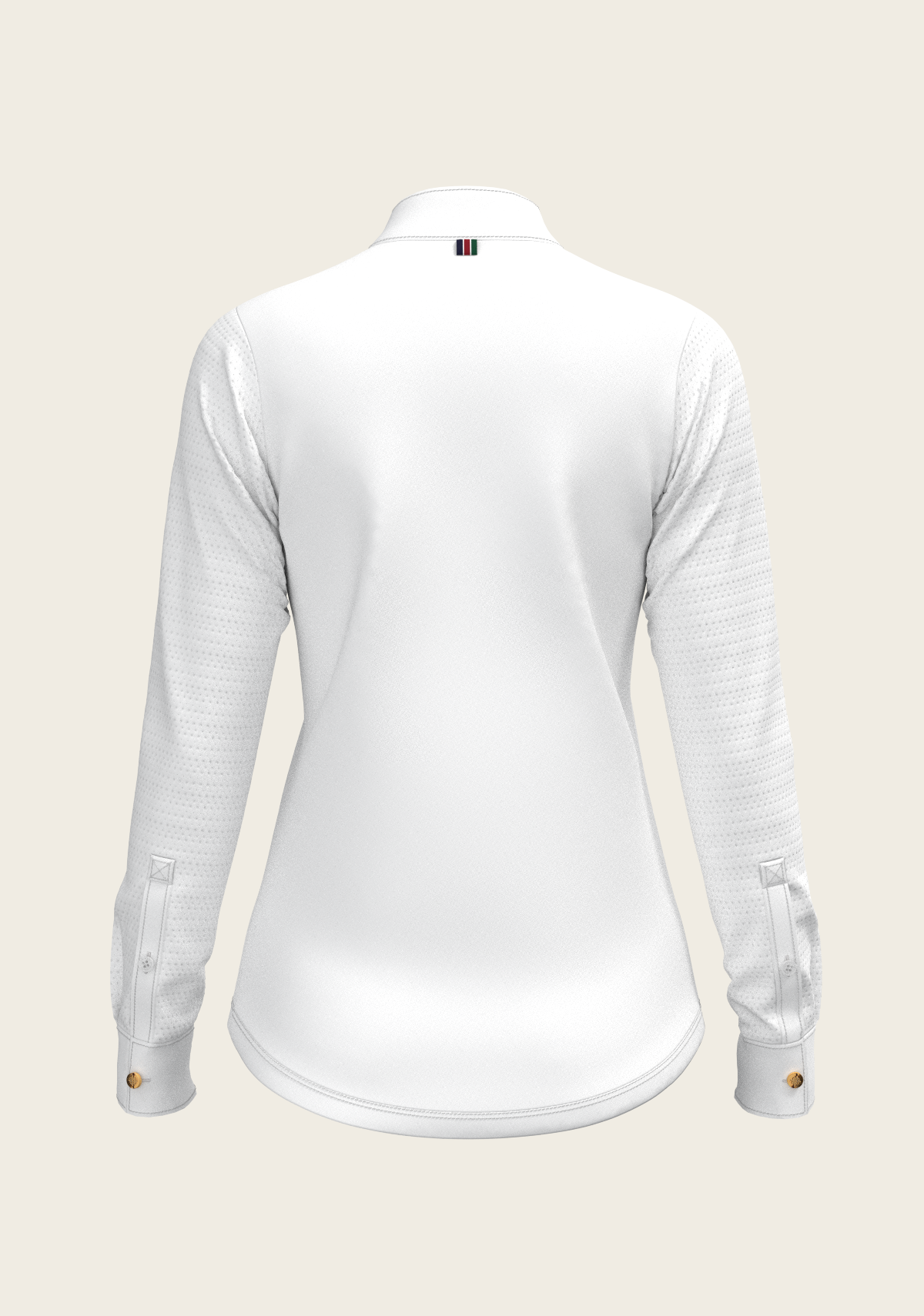 Espoir - White with Forest on Navy Inner Details Long Sleeve Show Shirt