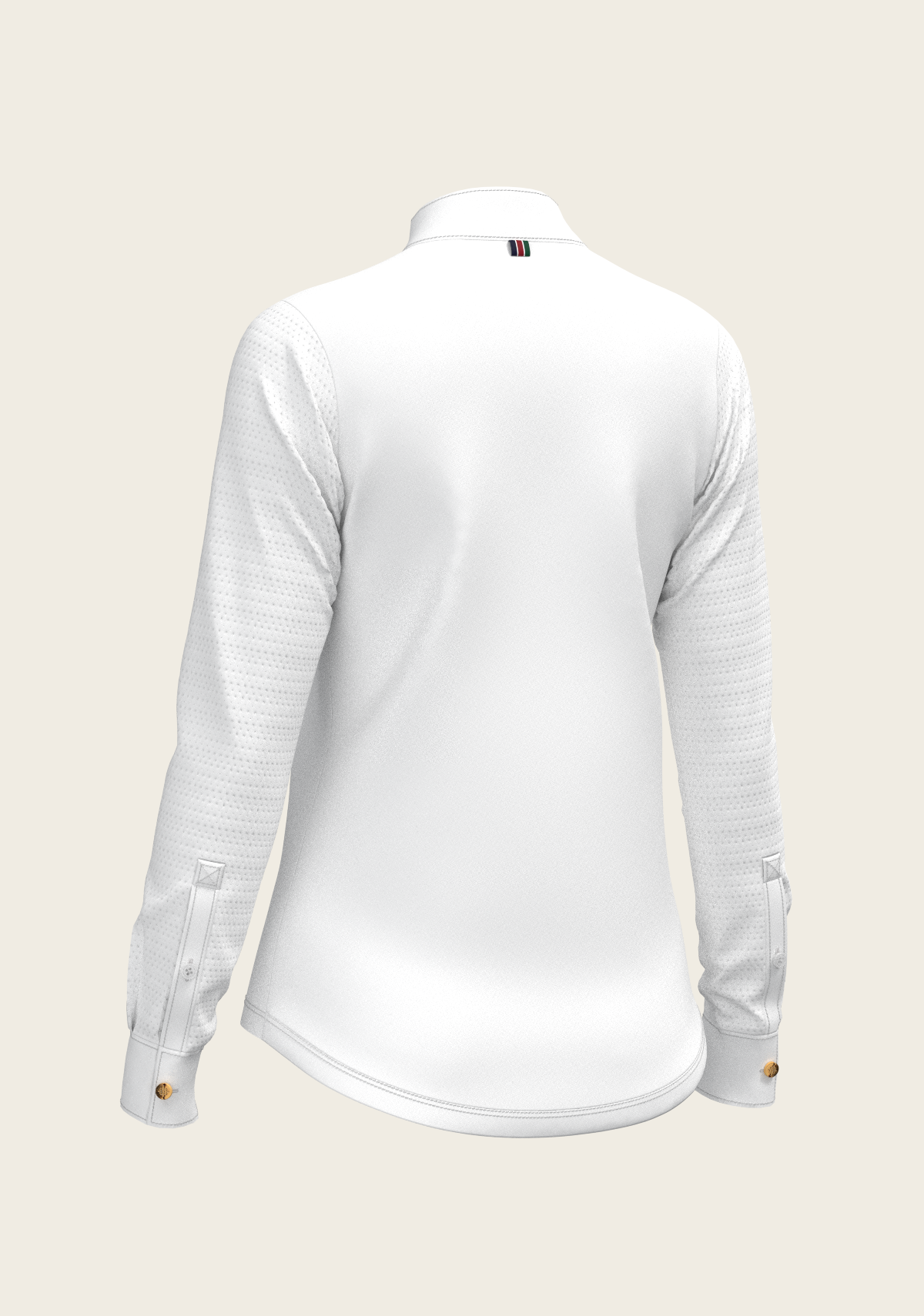 Espoir - White with Forest on Navy Inner Details Long Sleeve Show Shirt