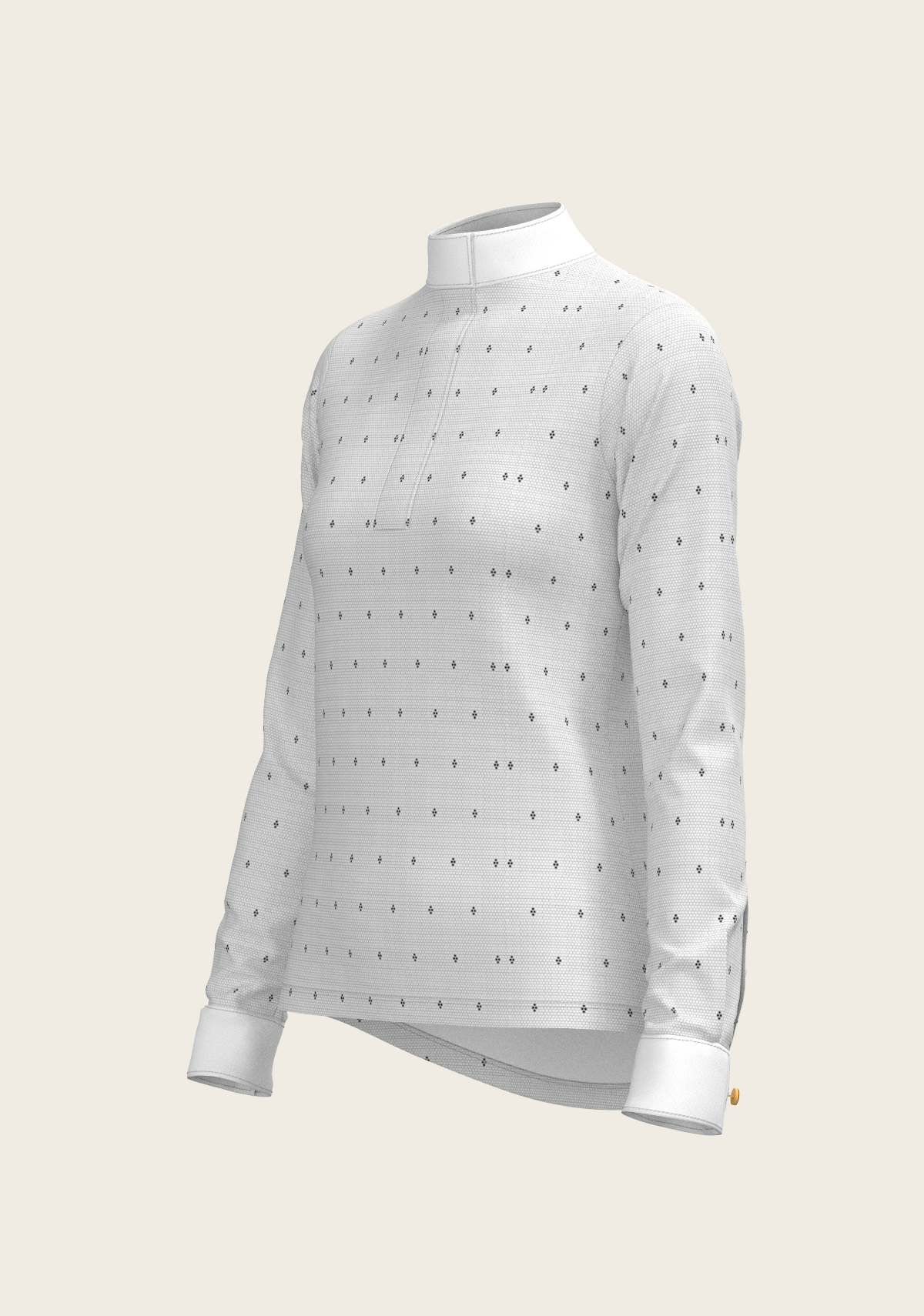 Espoir - Mosaic 4 Dot Quarter Zip Long Sleeve Show Shirt