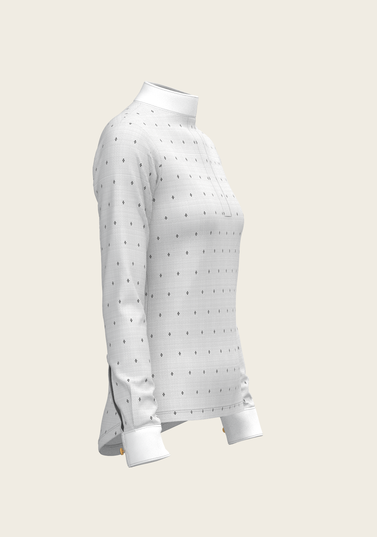 Espoir - Mosaic 4 Dot Quarter Zip Long Sleeve Show Shirt
