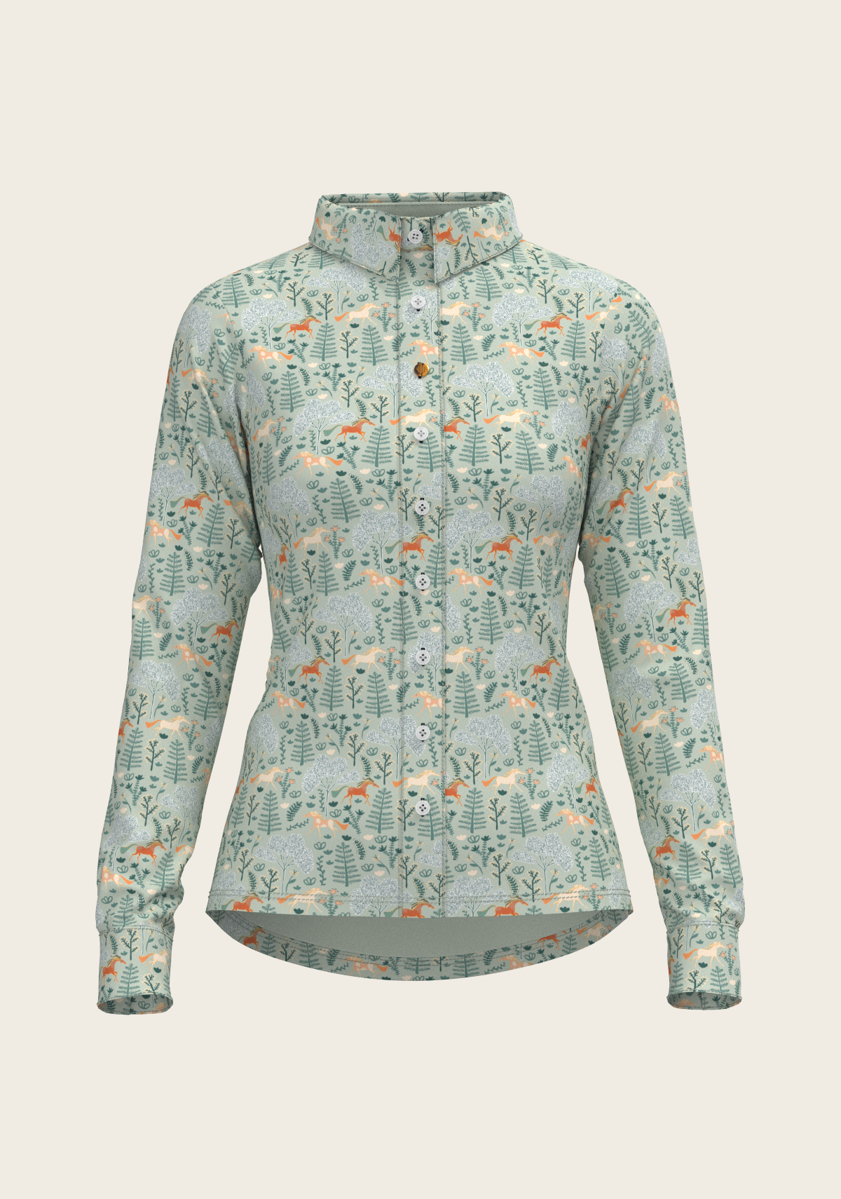 Espoir - Forest on Lime Ladies Button Shirt
