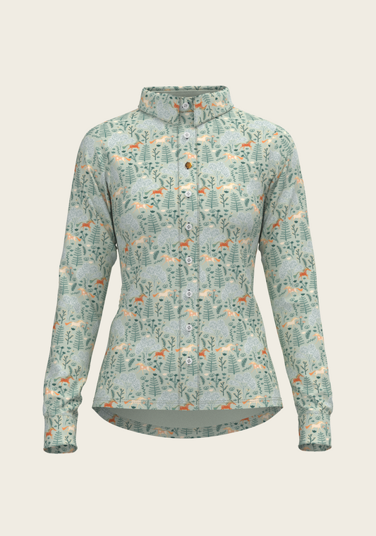 Espoir - Forest on Lime Ladies Button Shirt