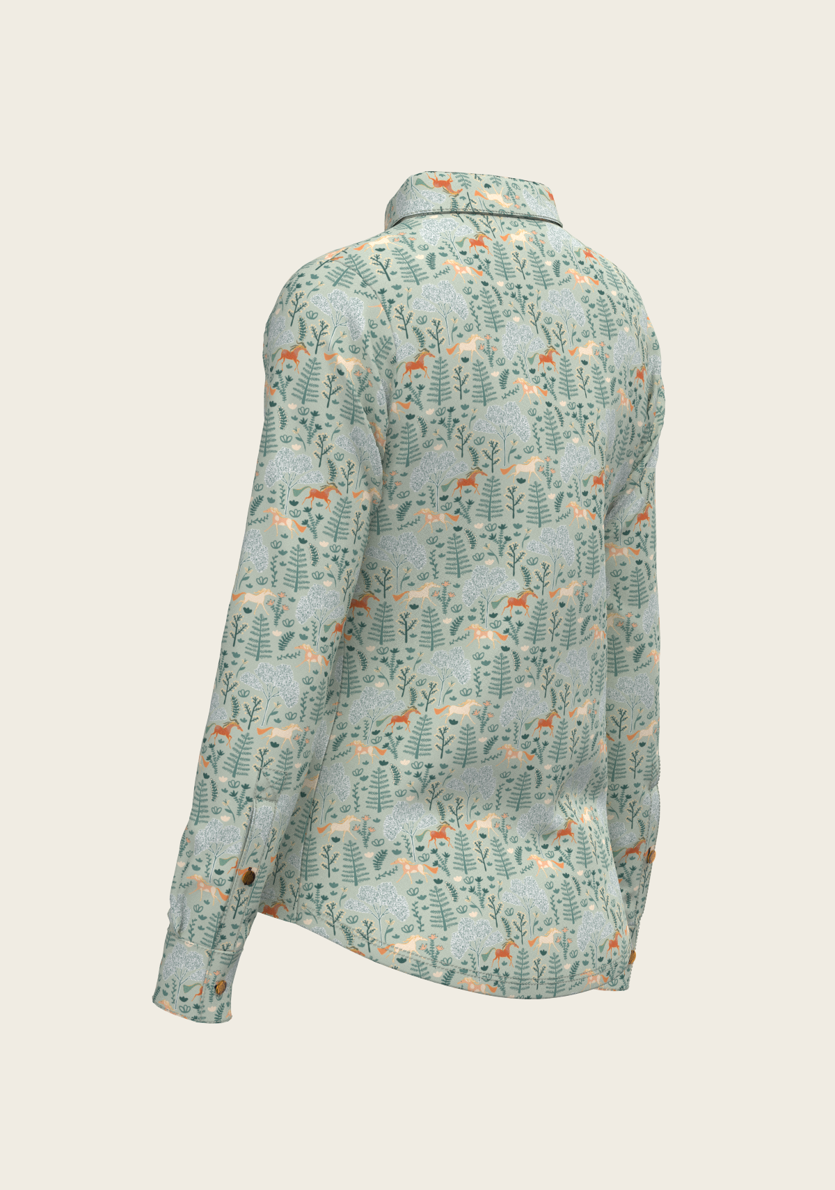 Espoir - Forest on Lime Ladies Button Shirt