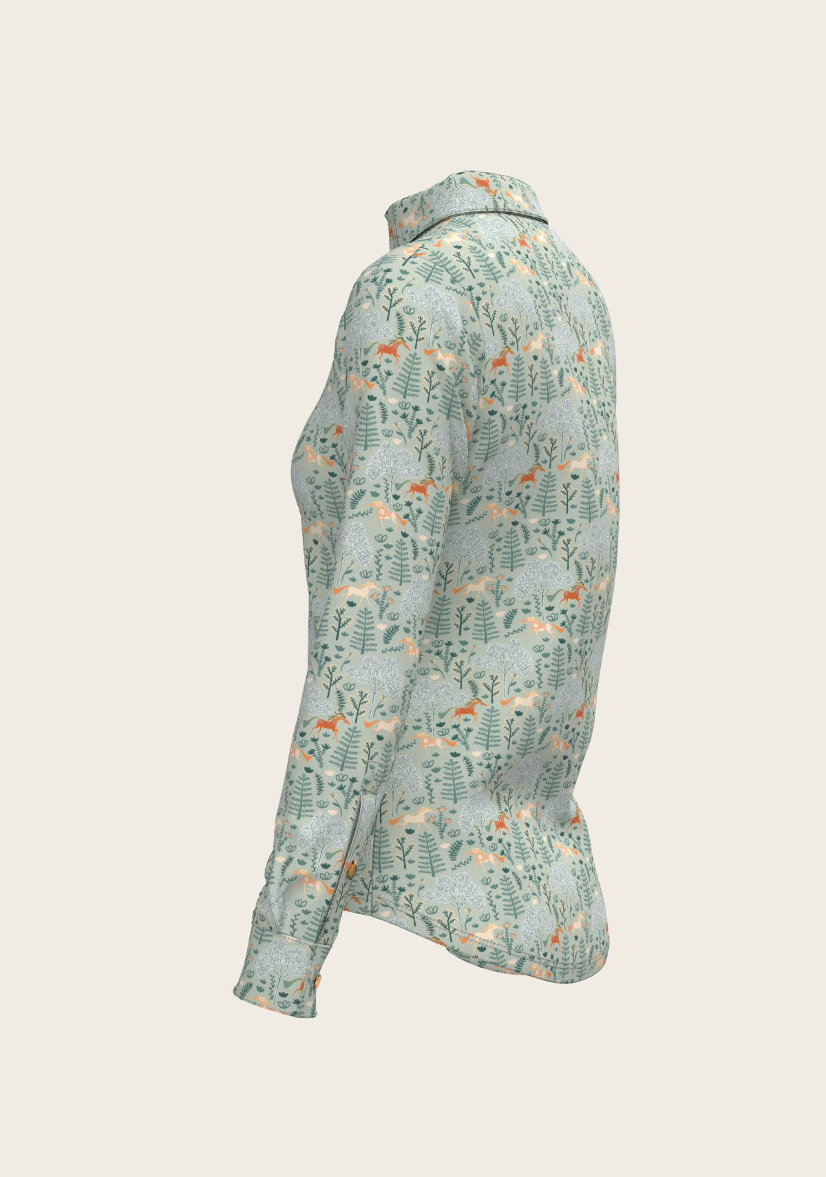 Espoir - Forest on Lime Ladies Button Shirt