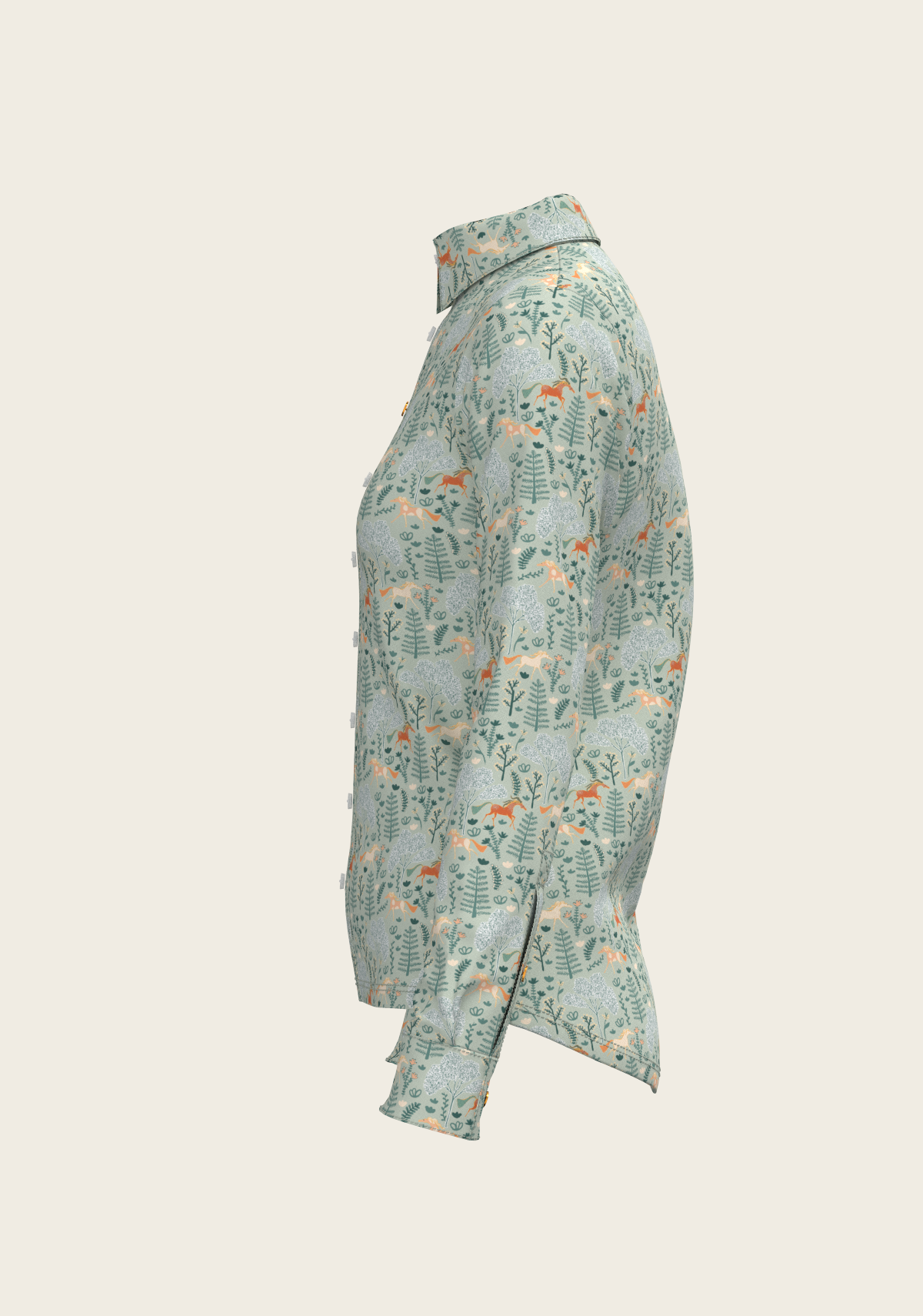 Espoir - Forest on Lime Ladies Button Shirt