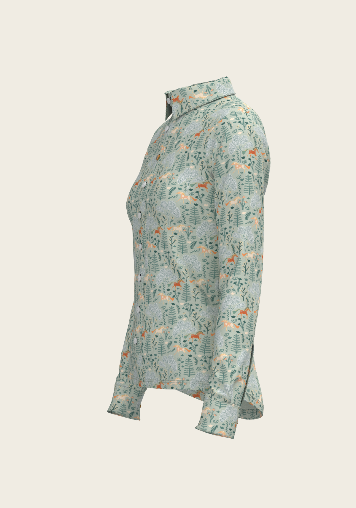 Espoir - Forest on Lime Ladies Button Shirt