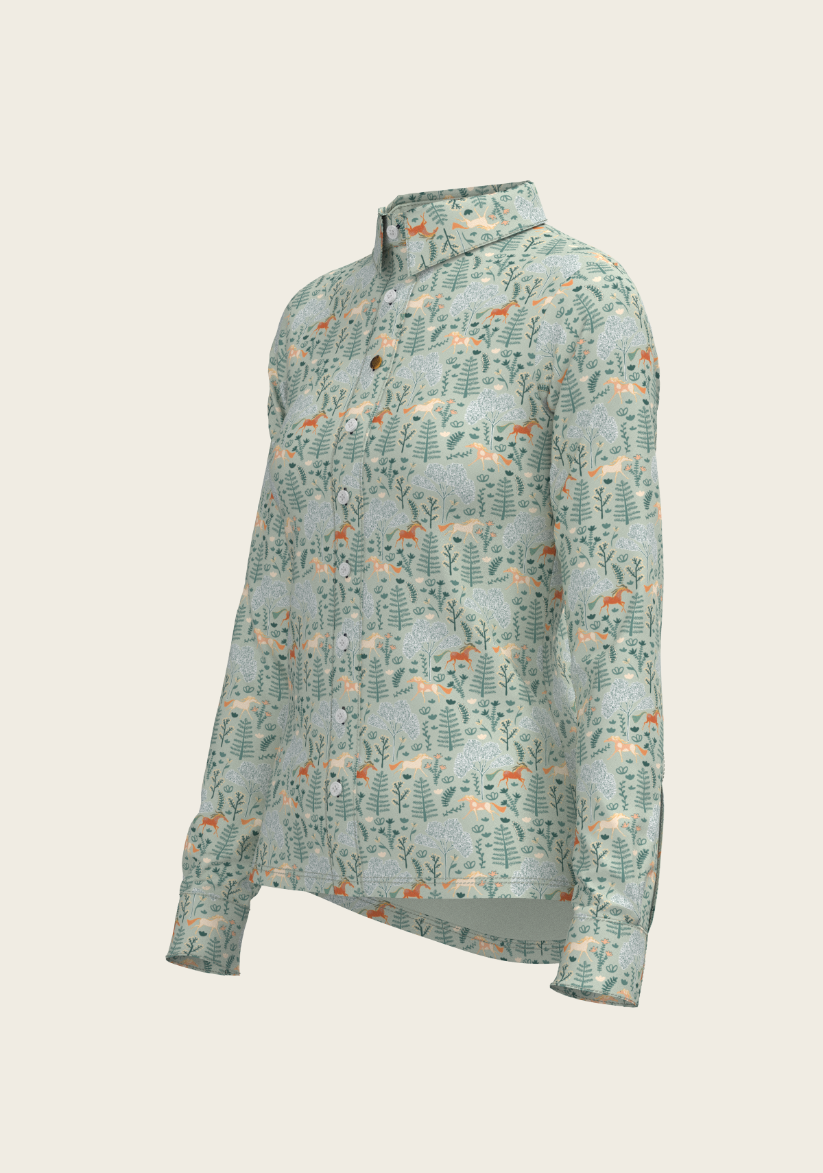 Espoir - Forest on Lime Ladies Button Shirt