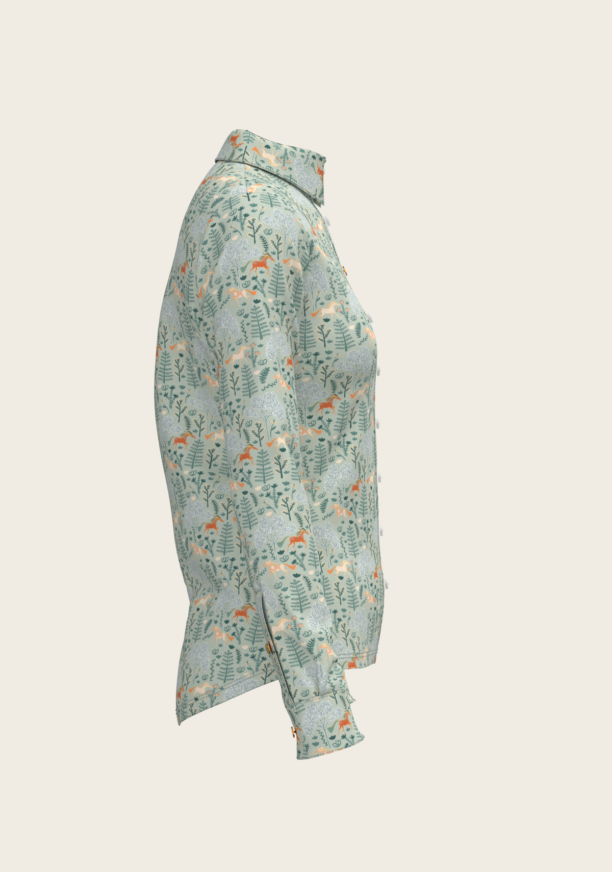 Espoir - Forest on Lime Ladies Button Shirt