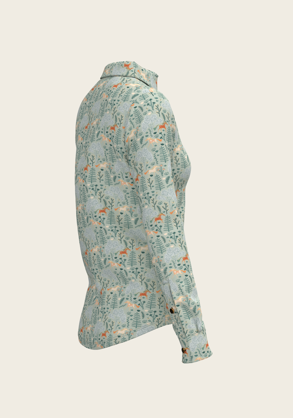 Espoir - Forest on Lime Ladies Button Shirt