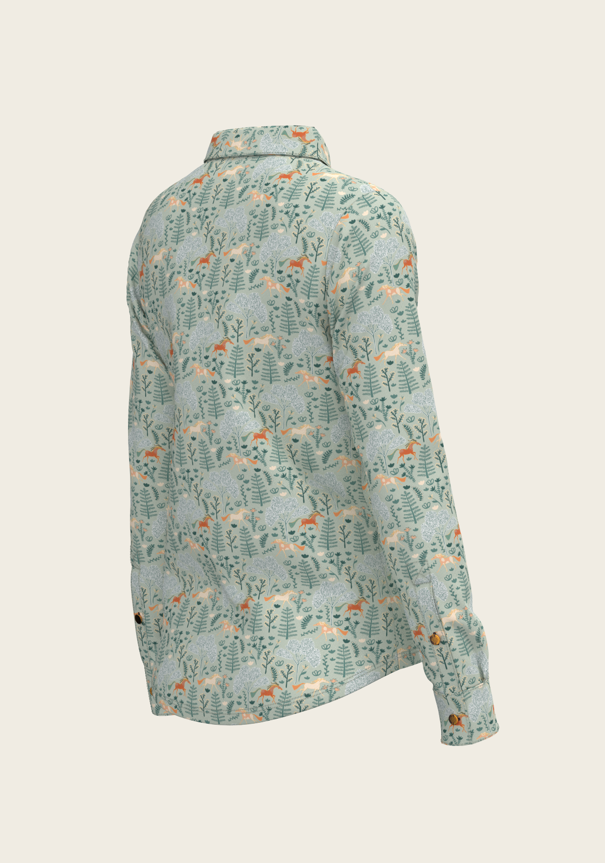 Espoir - Forest on Lime Ladies Button Shirt