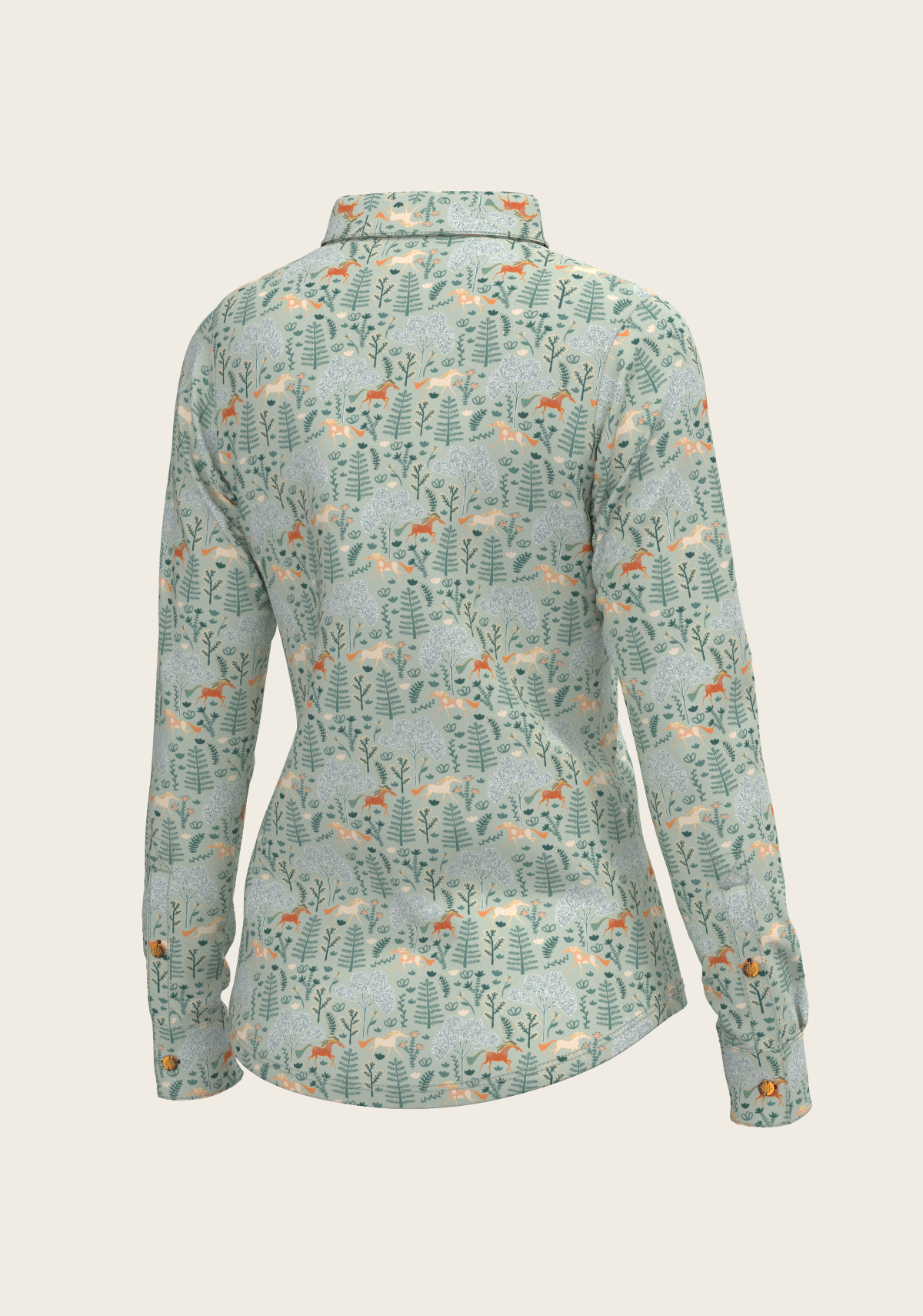 Espoir - Forest on Lime Ladies Button Shirt