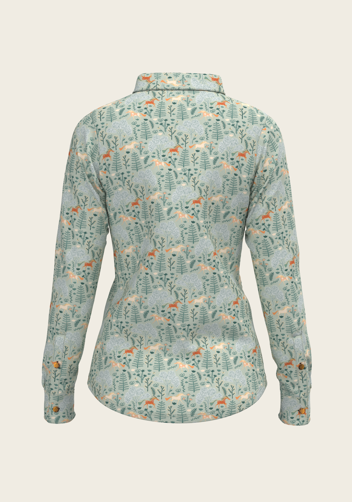 Espoir - Forest on Lime Ladies Button Shirt