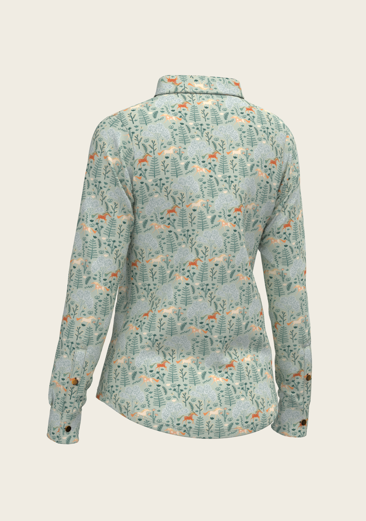 Espoir - Forest on Lime Ladies Button Shirt