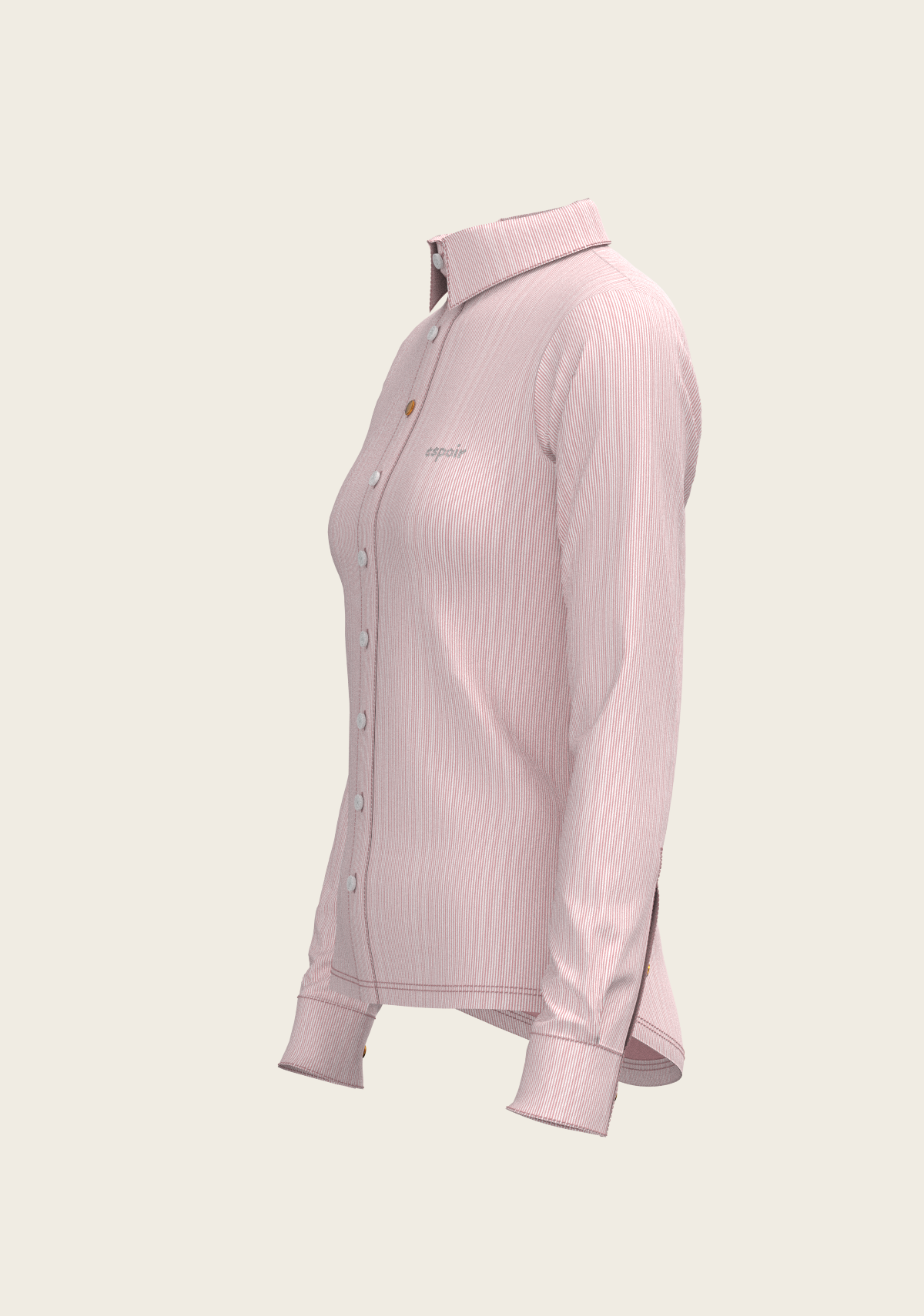 Espoir - Stripes on Rose Ladies Button Shirt