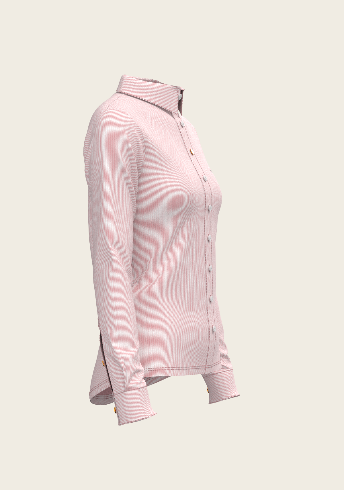 Espoir - Stripes on Rose Ladies Button Shirt