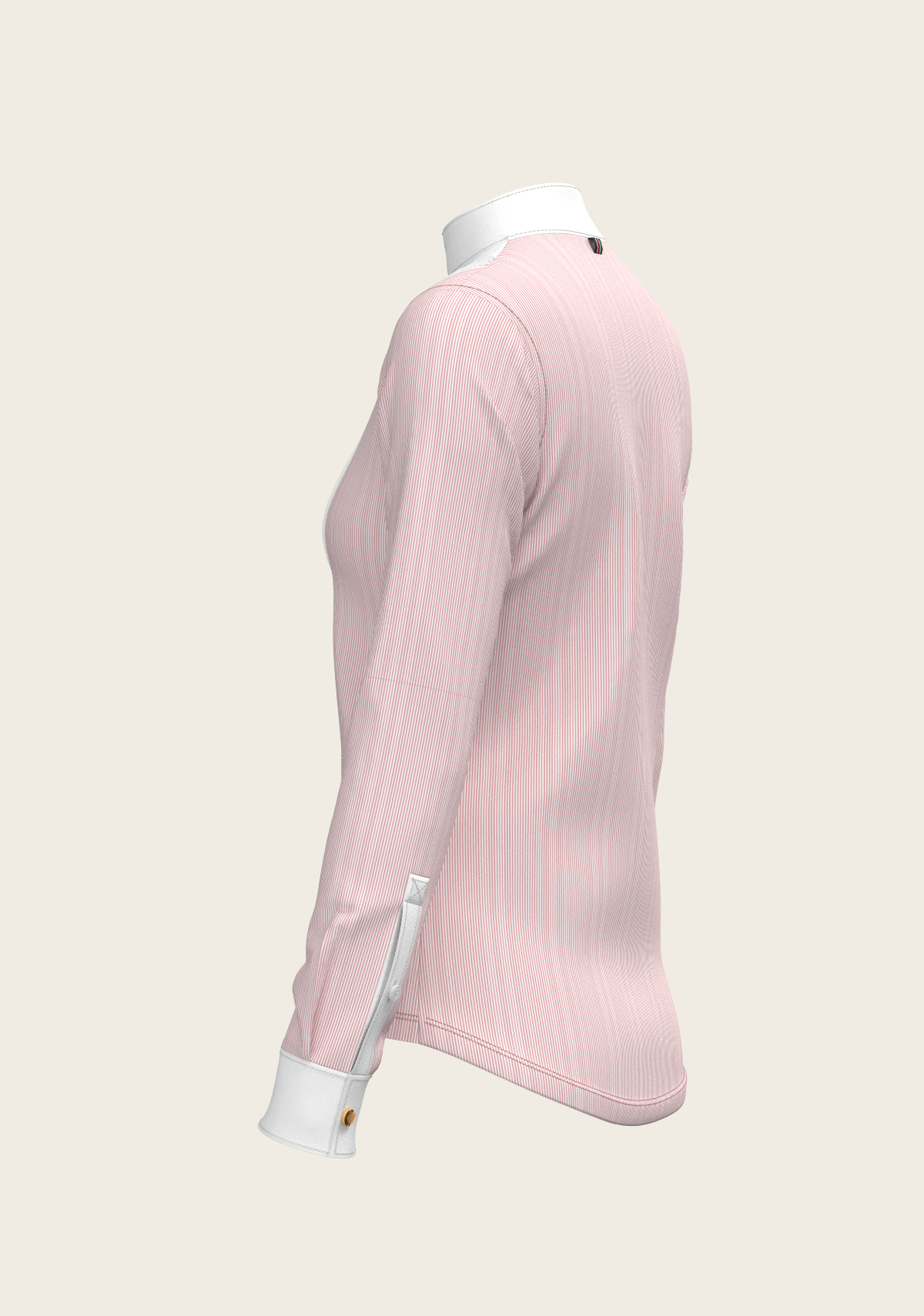 Espoir - Stripes in Rose Short Pleated Long Sleeve Show Shirt