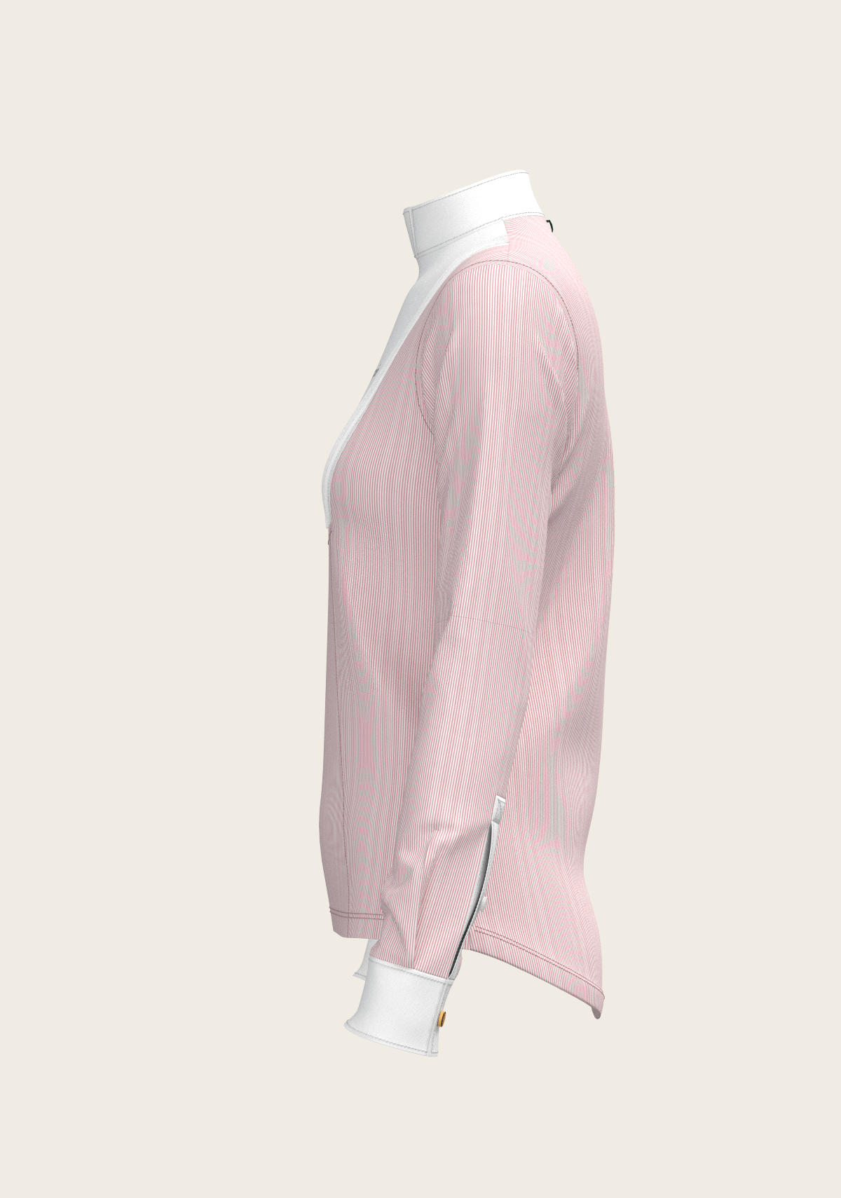 Espoir - Stripes in Rose Short Pleated Long Sleeve Show Shirt