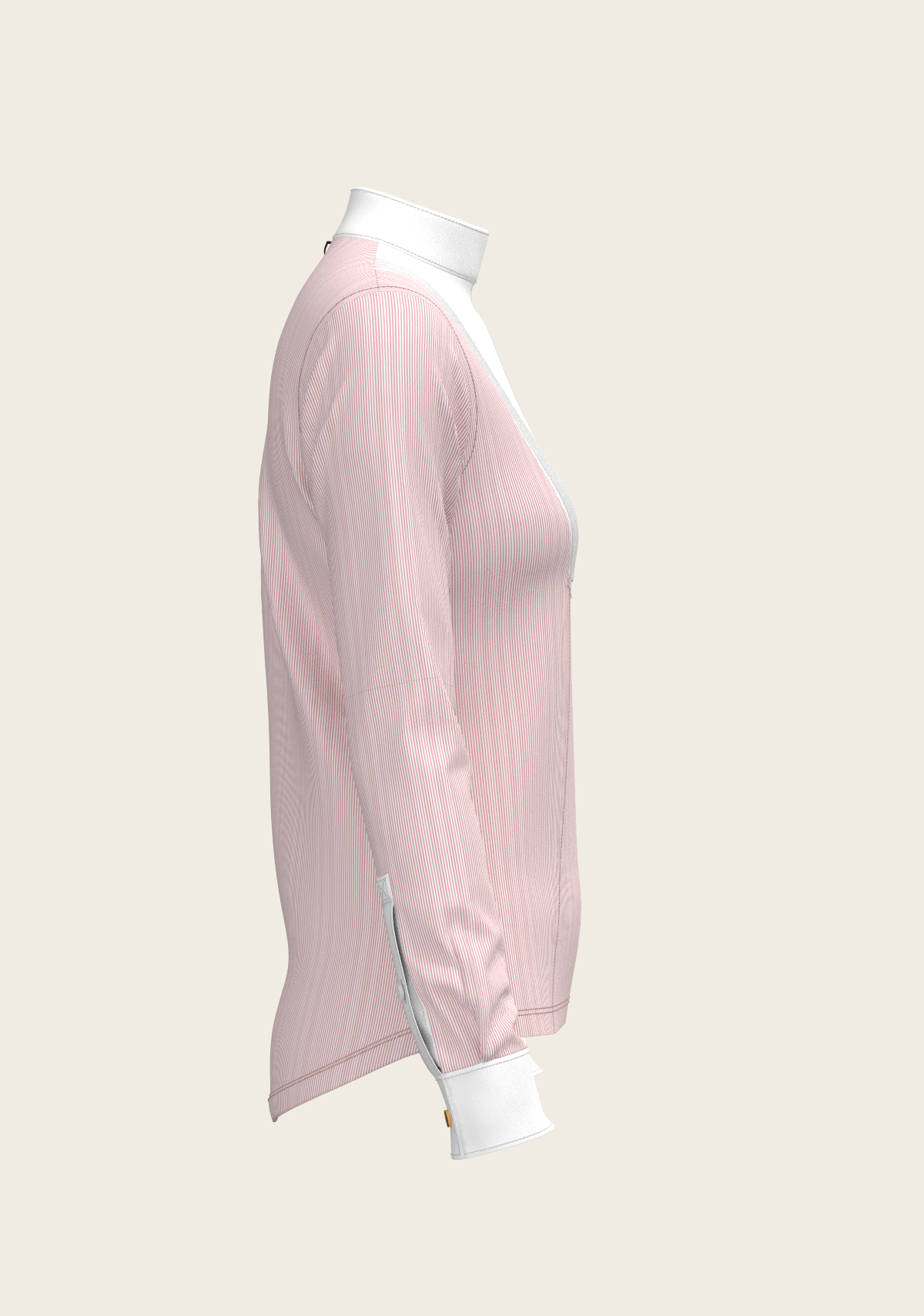 Espoir - Stripes in Rose Short Pleated Long Sleeve Show Shirt