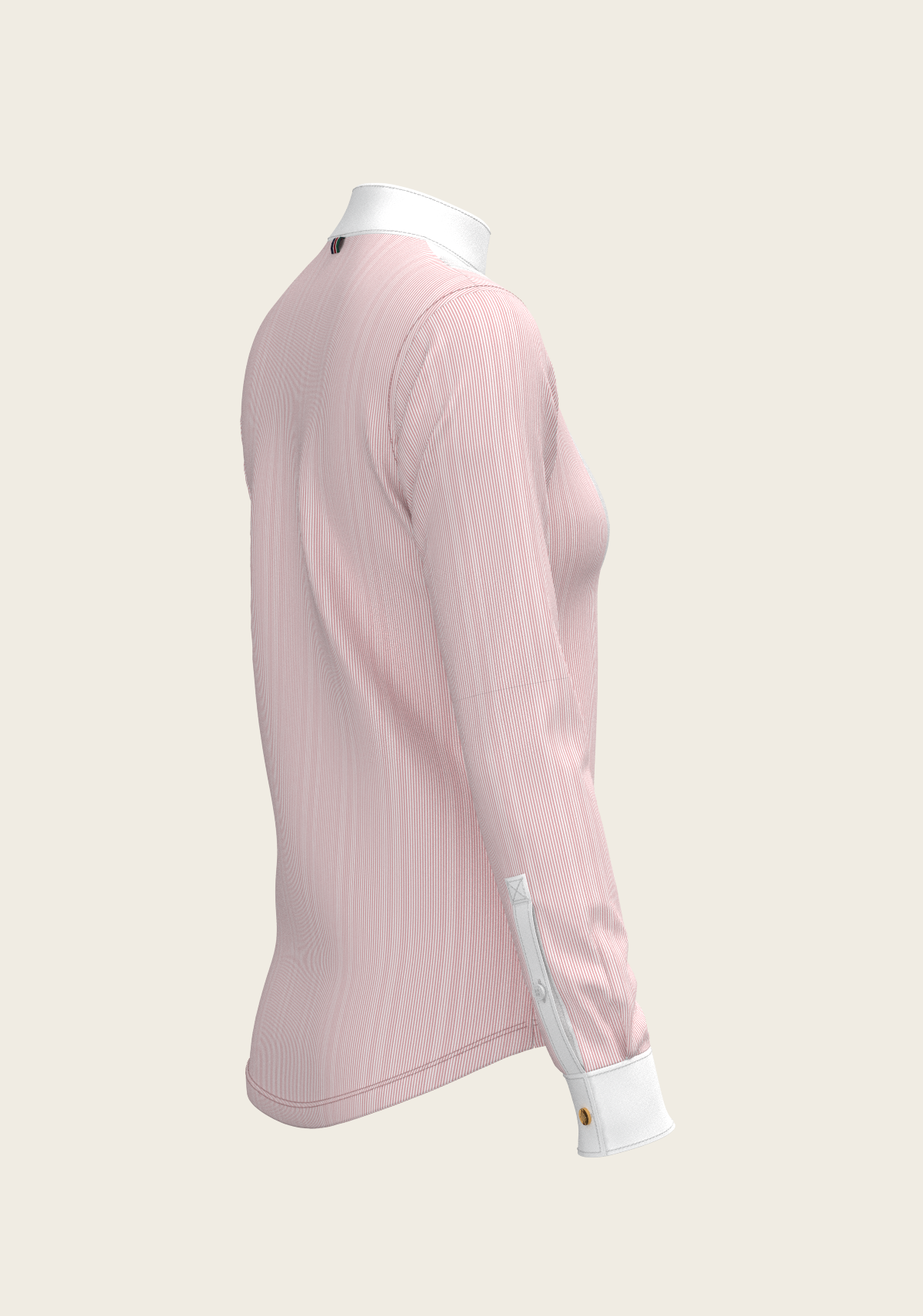Espoir - Stripes in Rose Short Pleated Long Sleeve Show Shirt