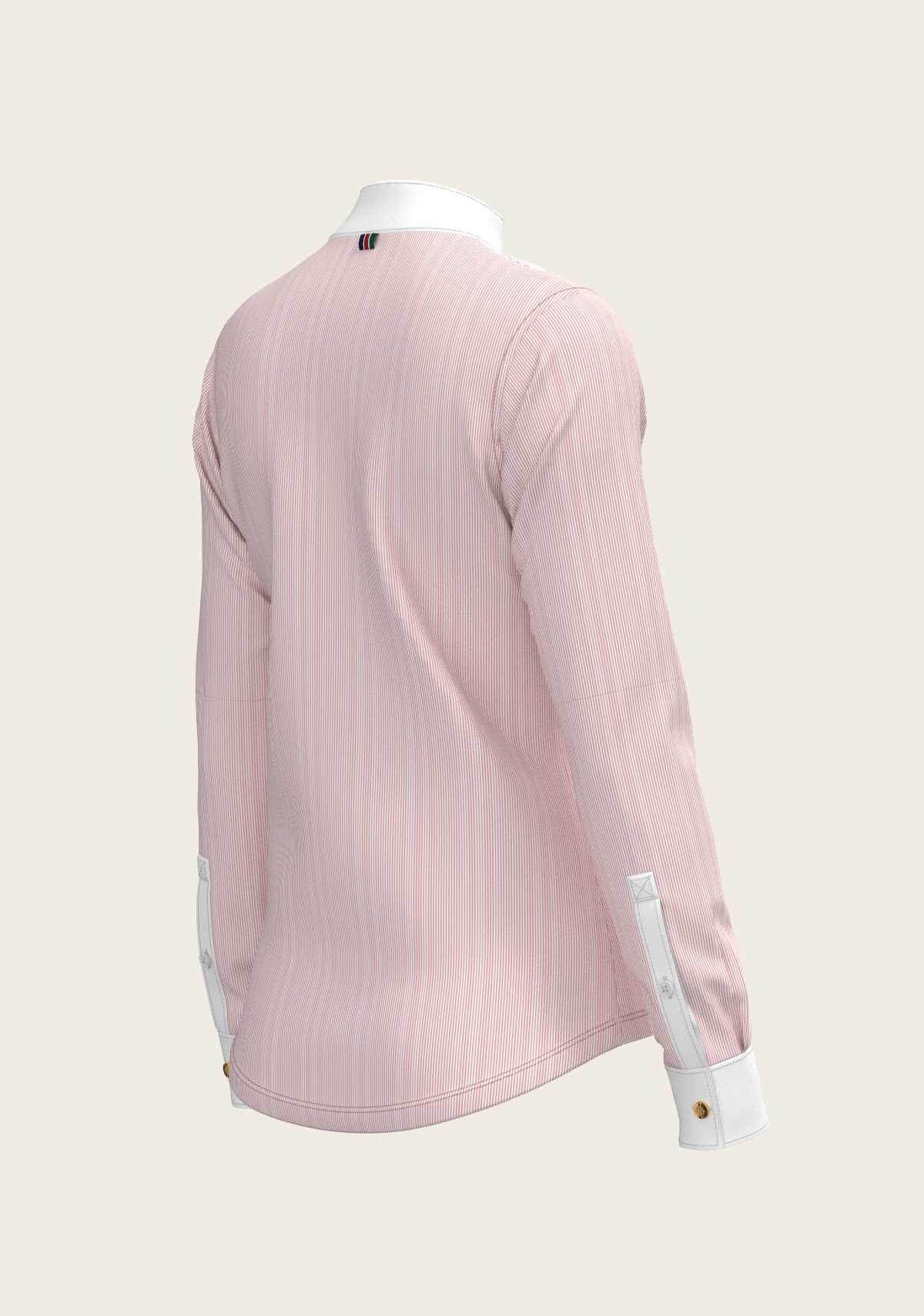 Espoir - Stripes in Rose Short Pleated Long Sleeve Show Shirt