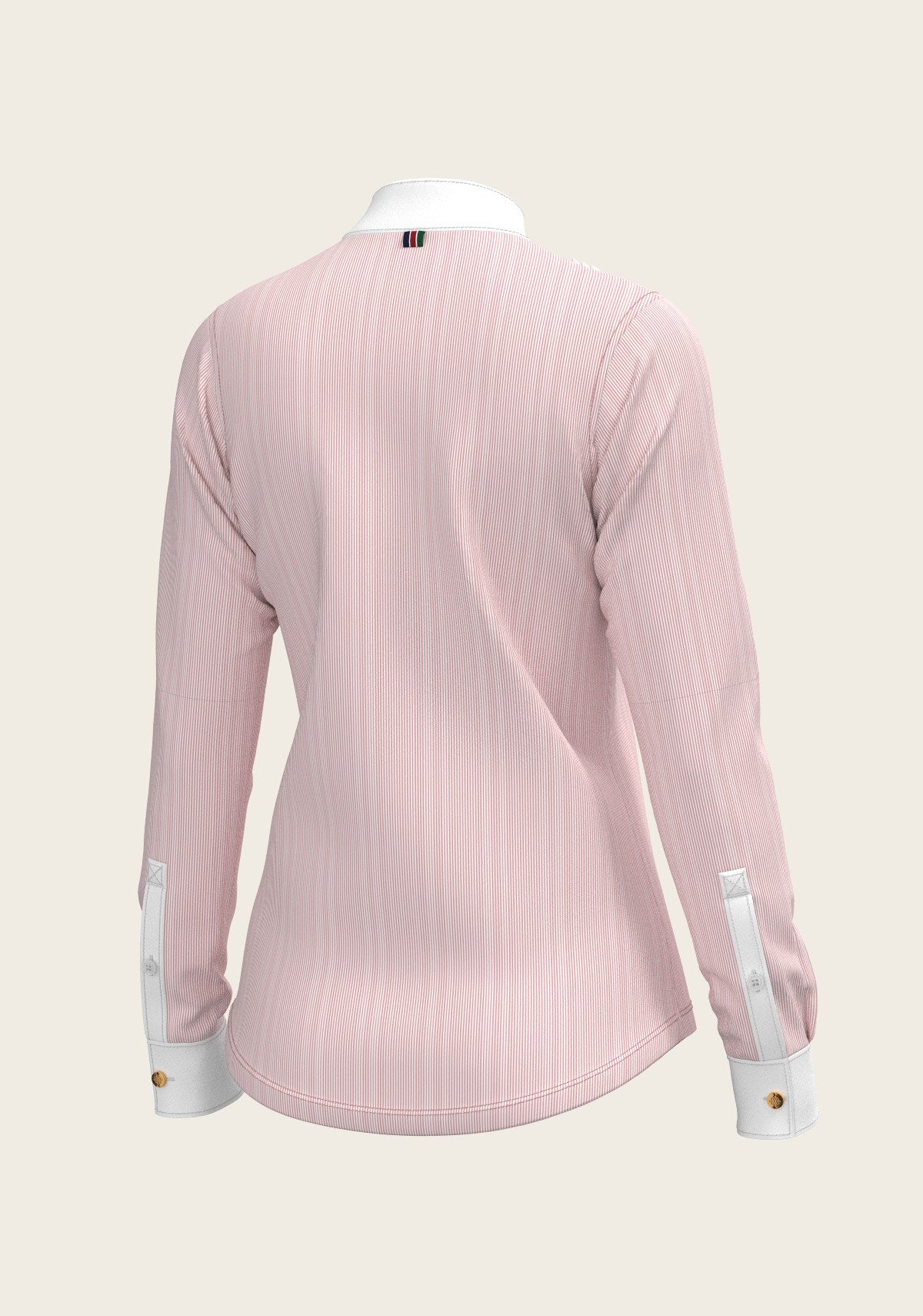 Espoir - Stripes in Rose Short Pleated Long Sleeve Show Shirt