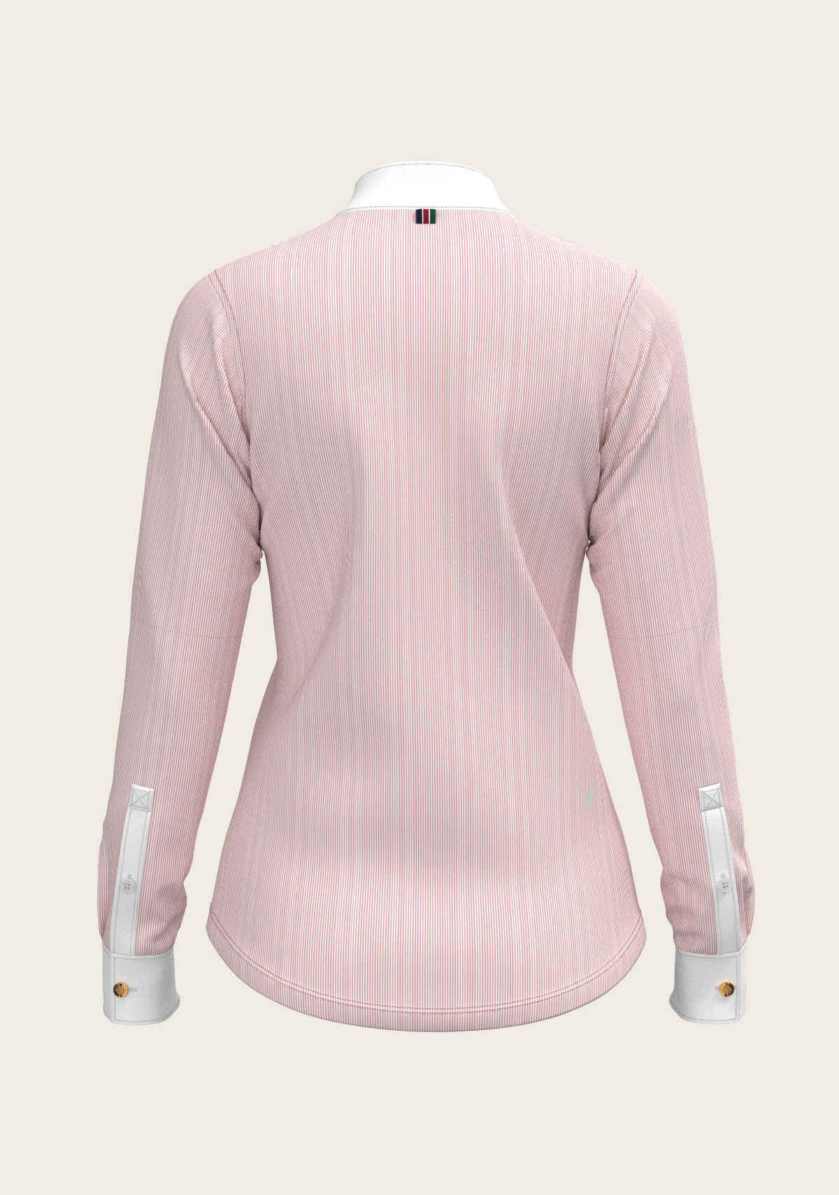 Espoir - Stripes in Rose Short Pleated Long Sleeve Show Shirt