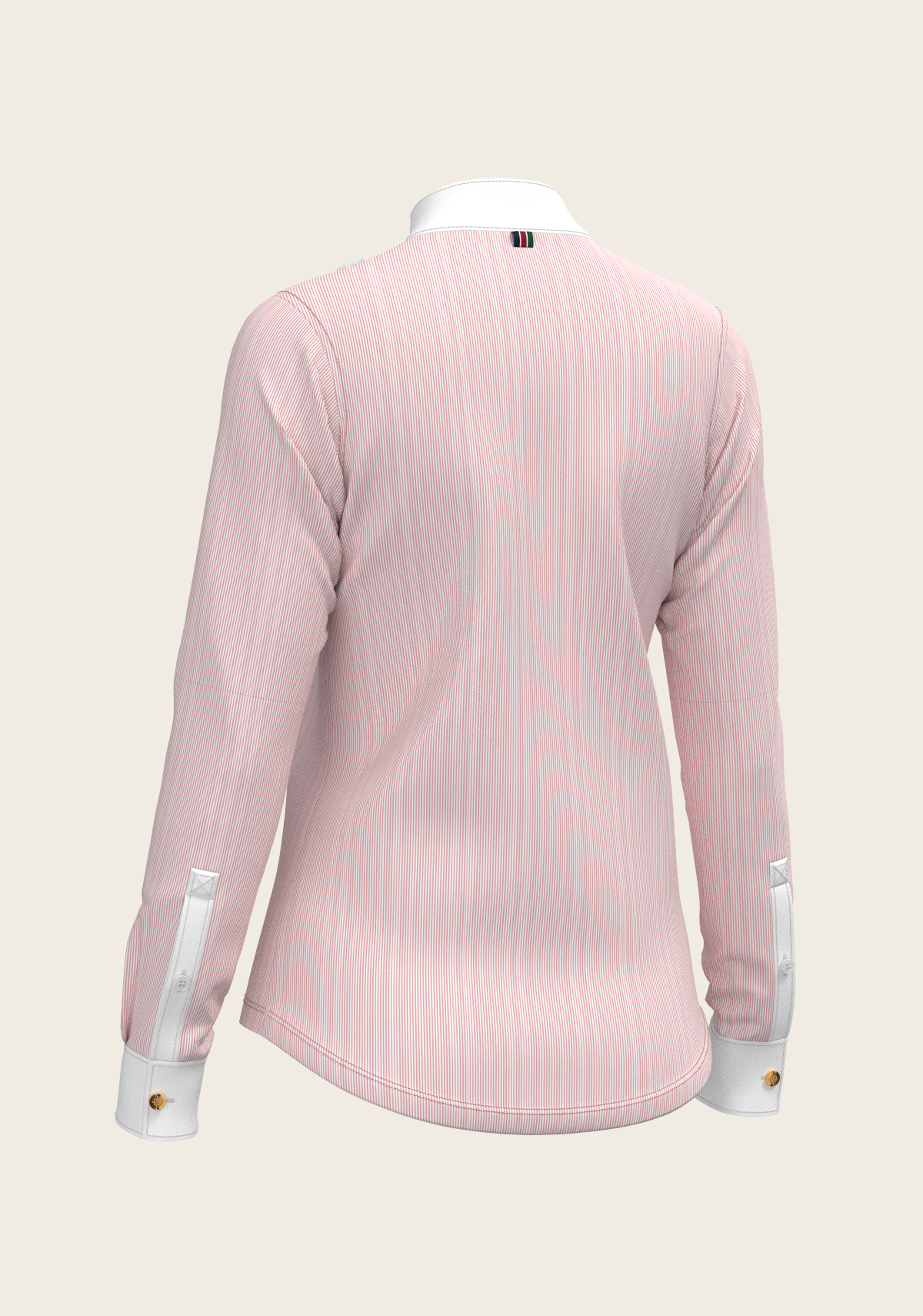 Espoir - Stripes in Rose Short Pleated Long Sleeve Show Shirt