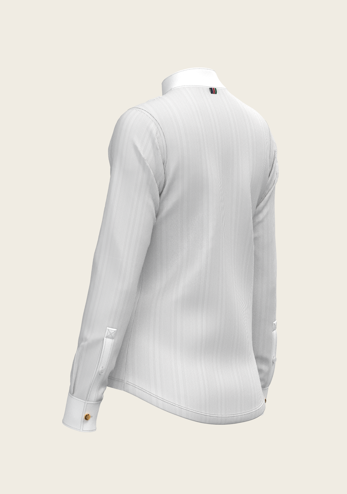 Espoir - Stripes in Grey Short Pleated Long Sleeve Show Shirt
