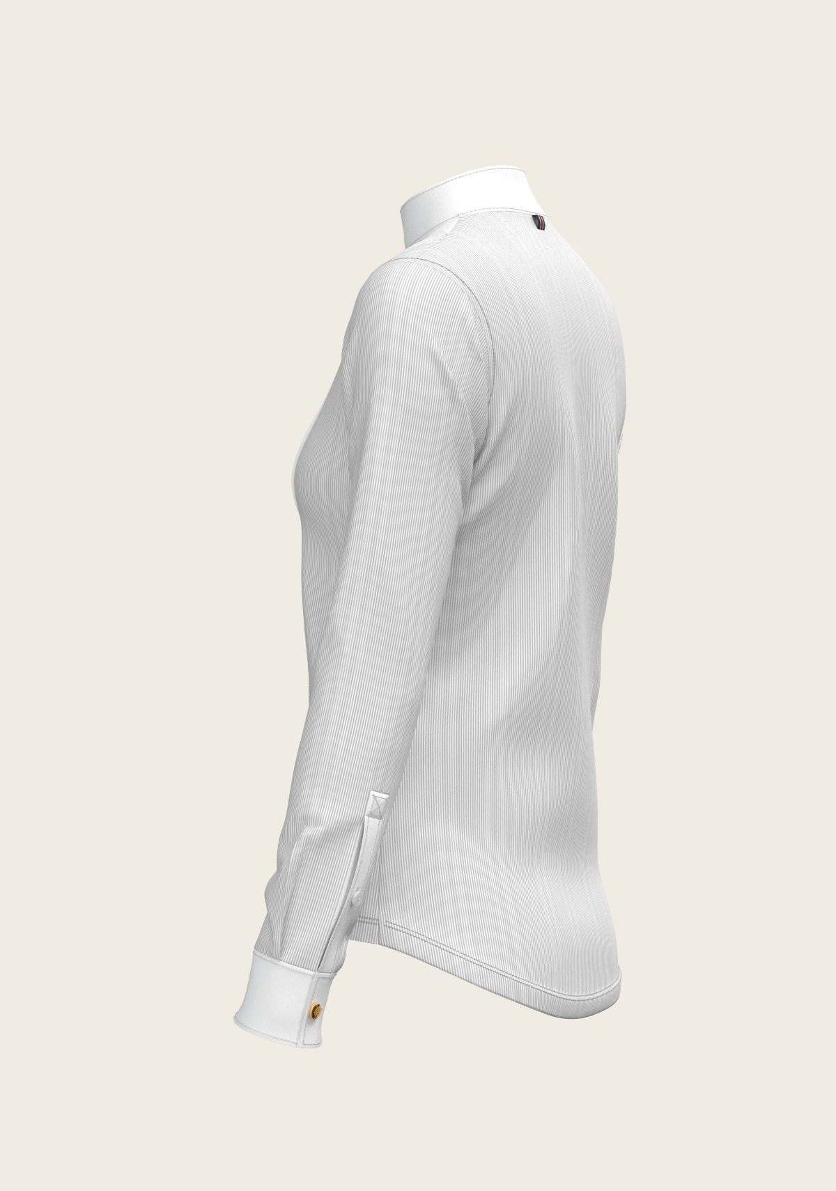 Espoir - Stripes in Grey Short Pleated Long Sleeve Show Shirt