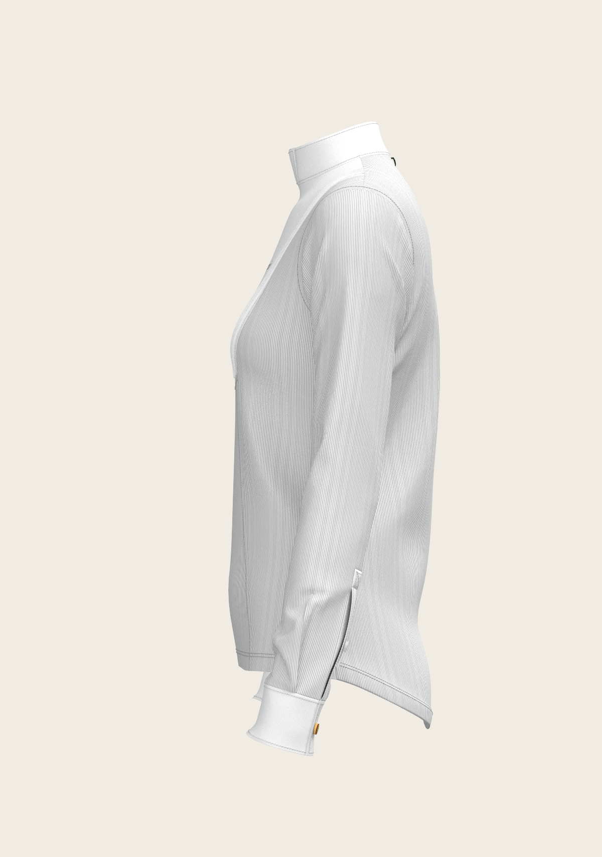 Espoir - Stripes in Grey Short Pleated Long Sleeve Show Shirt