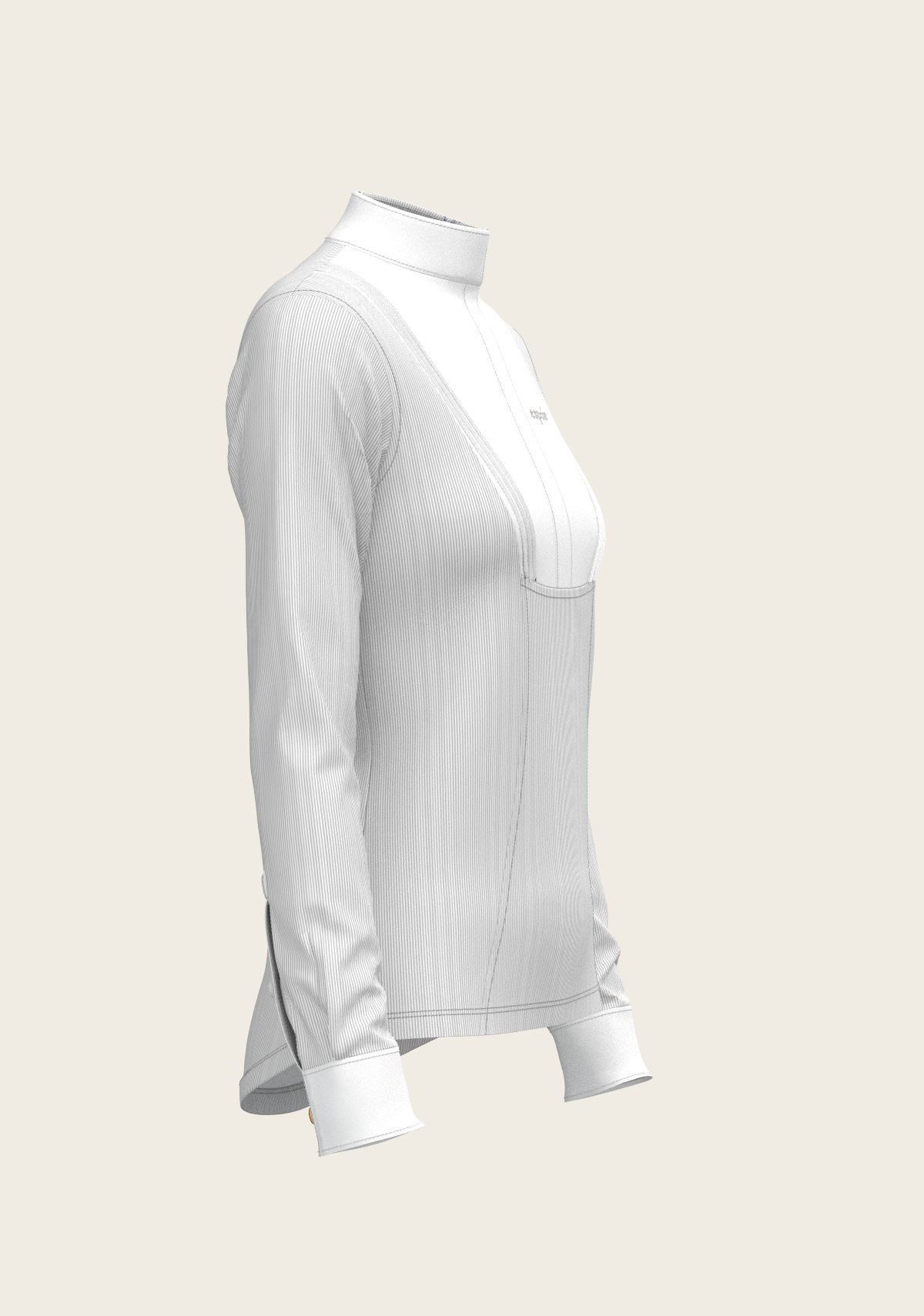 Espoir - Stripes in Grey Short Pleated Long Sleeve Show Shirt