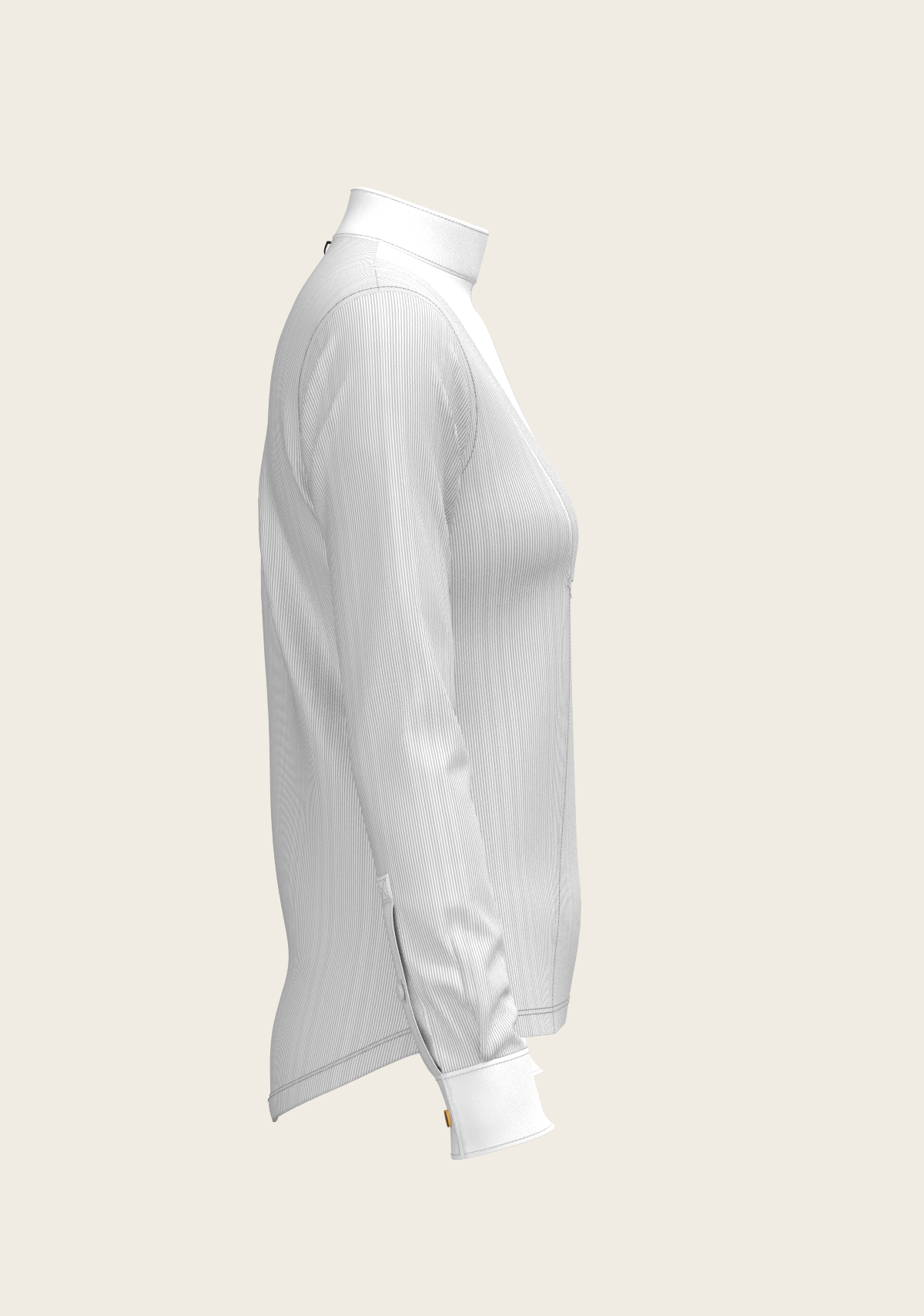 Espoir - Stripes in Grey Short Pleated Long Sleeve Show Shirt