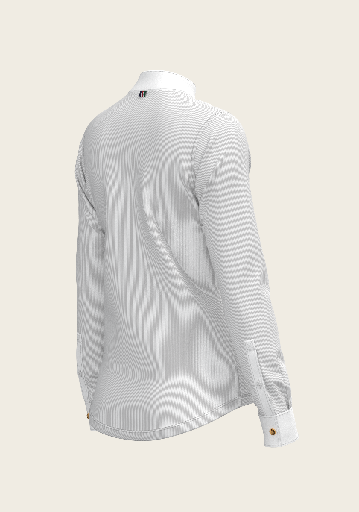 Espoir - Stripes in Grey Short Pleated Long Sleeve Show Shirt