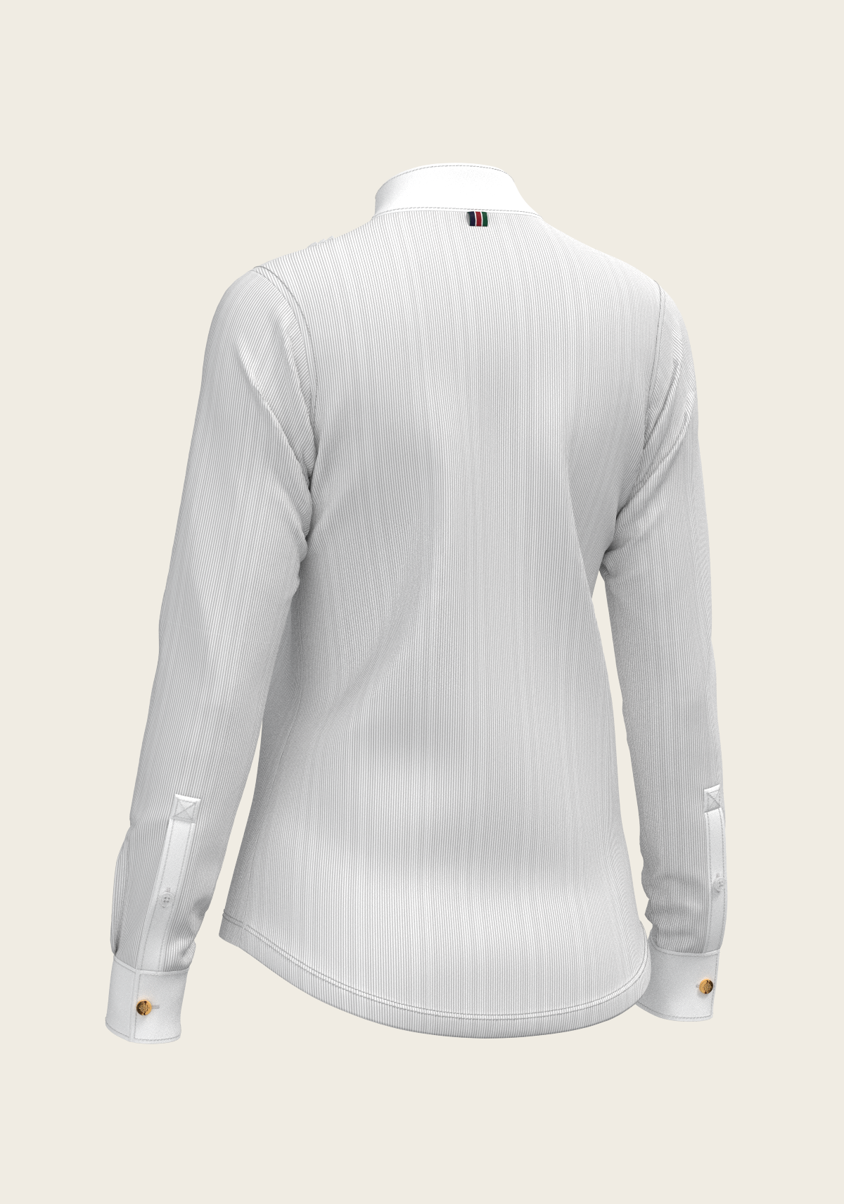 Espoir - Stripes in Grey Short Pleated Long Sleeve Show Shirt