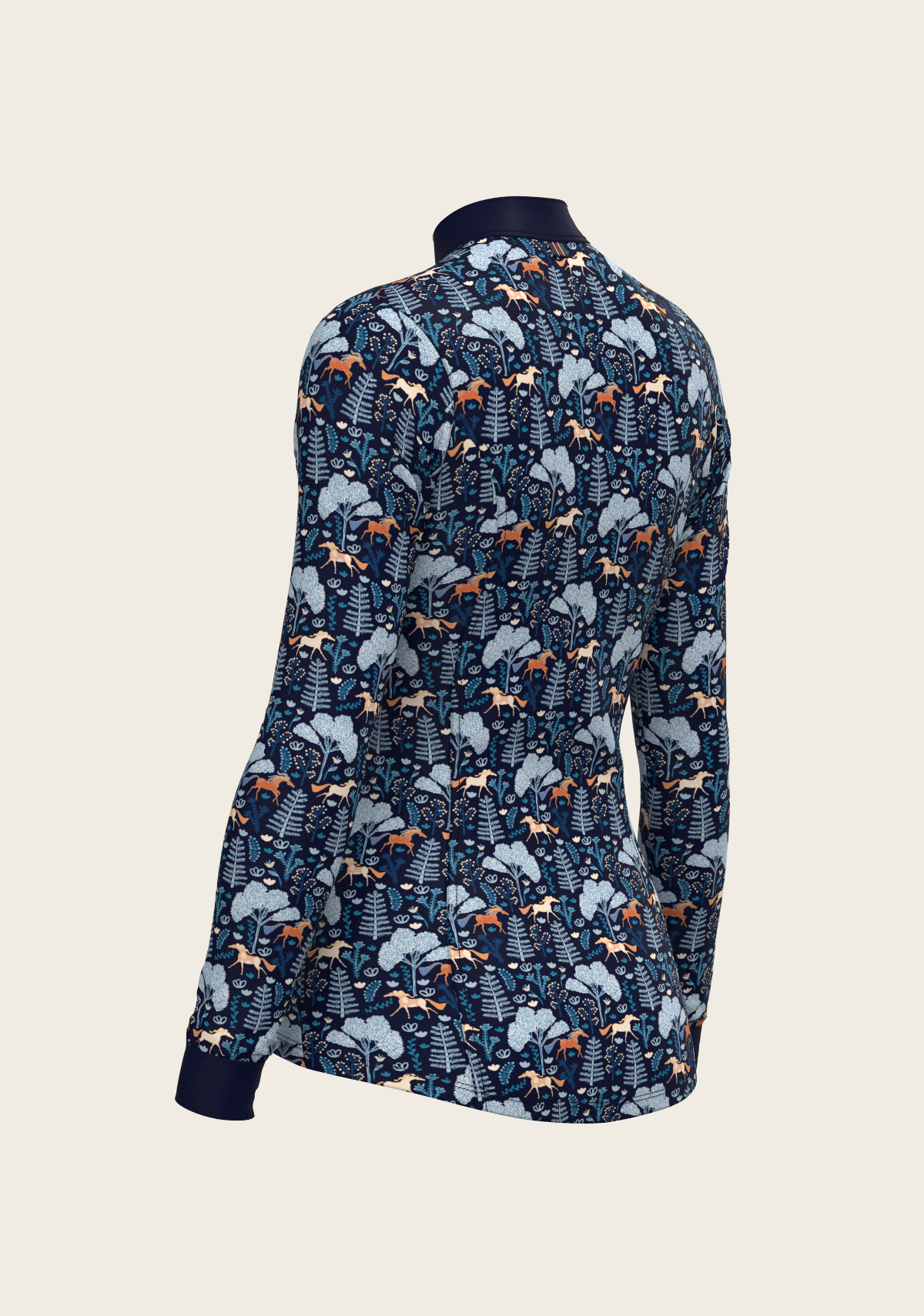  Espoir  - Forest on Navy Quarter Zip Sun Shirt