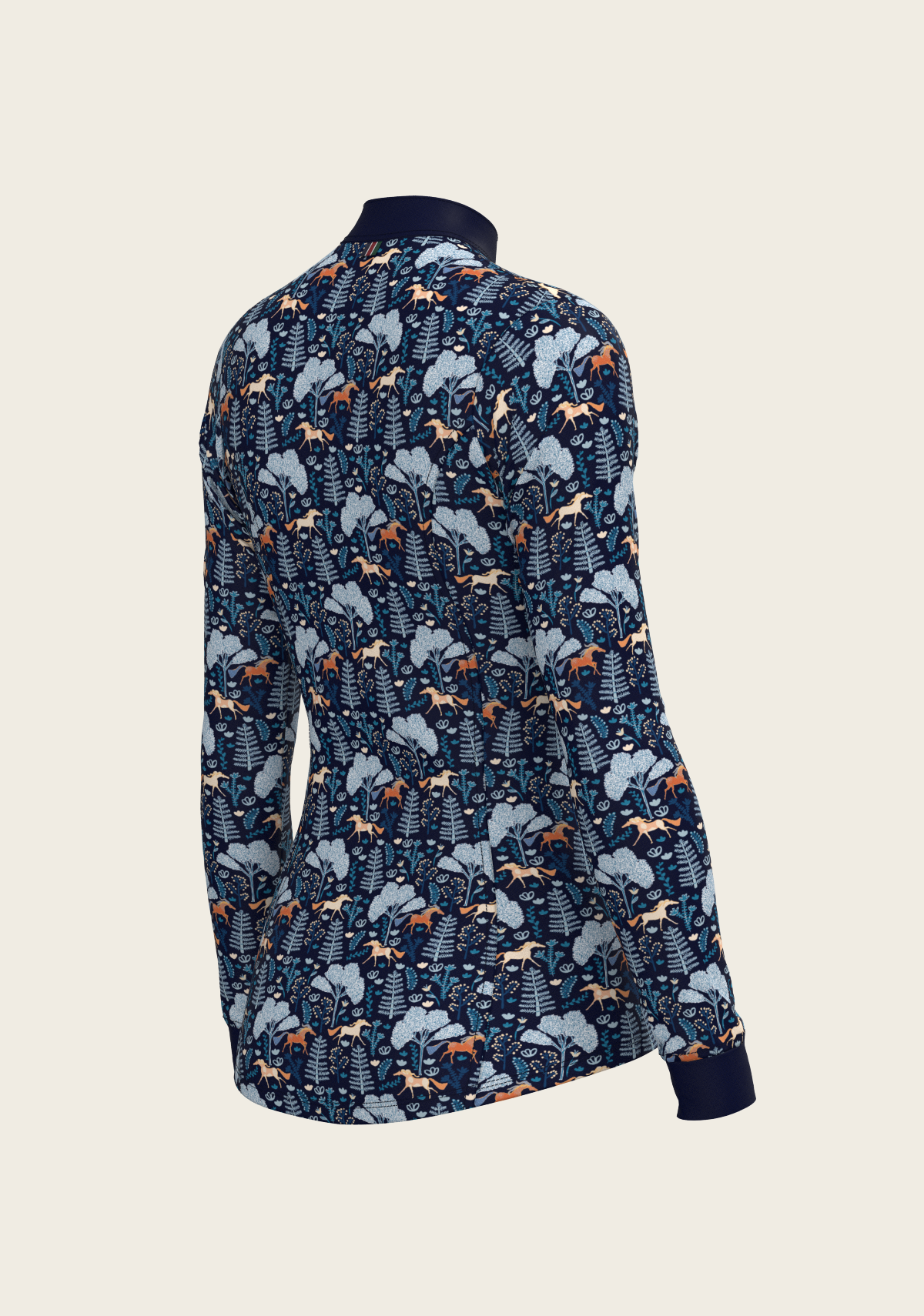  Espoir  - Forest on Navy Quarter Zip Sun Shirt