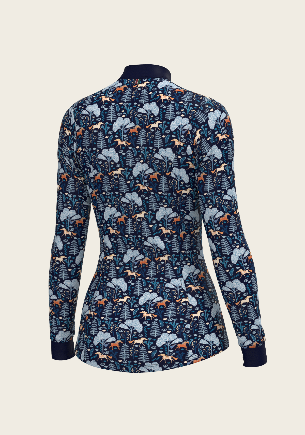  Espoir  - Forest on Navy Quarter Zip Sun Shirt