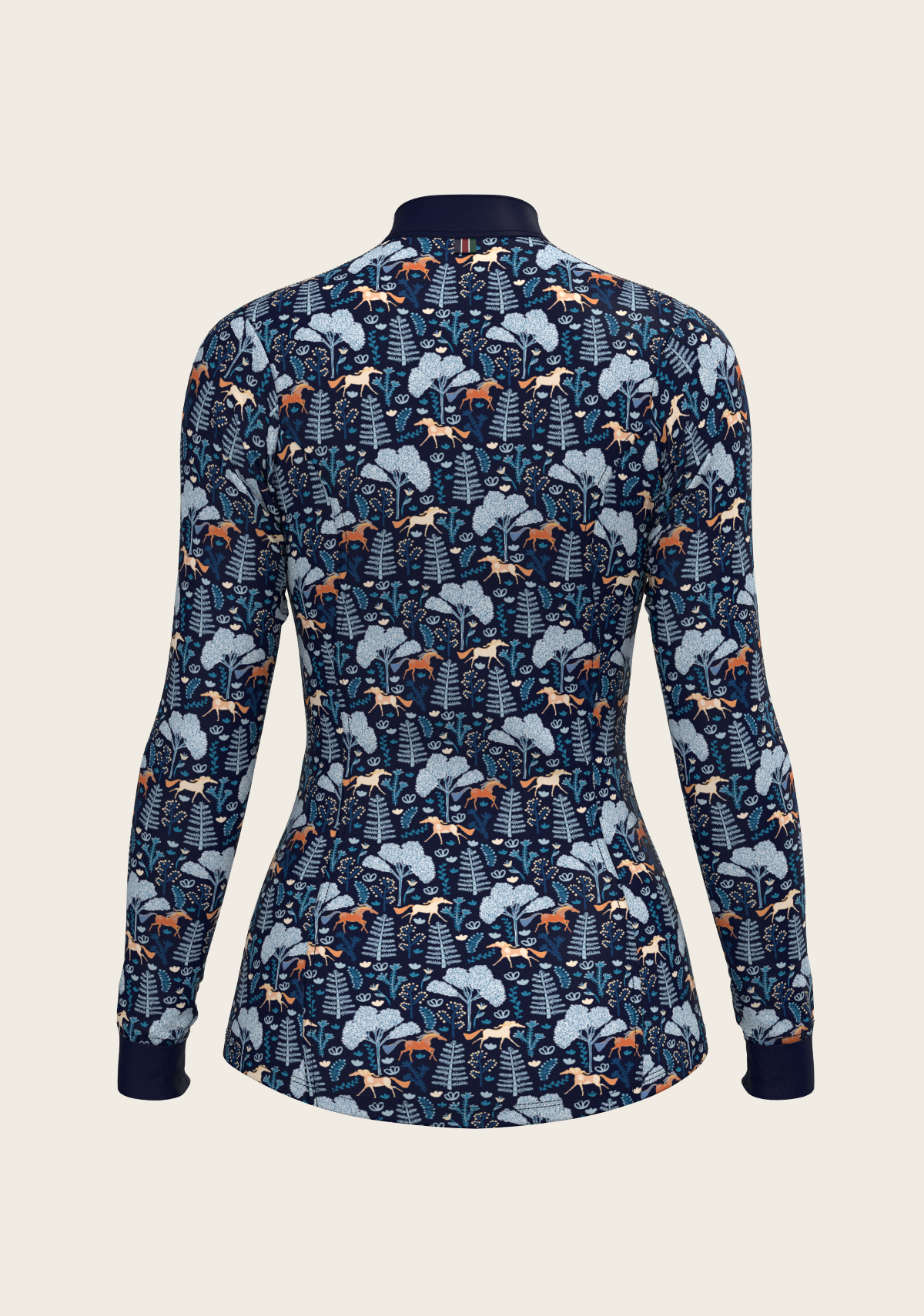  Espoir  - Forest on Navy Quarter Zip Sun Shirt