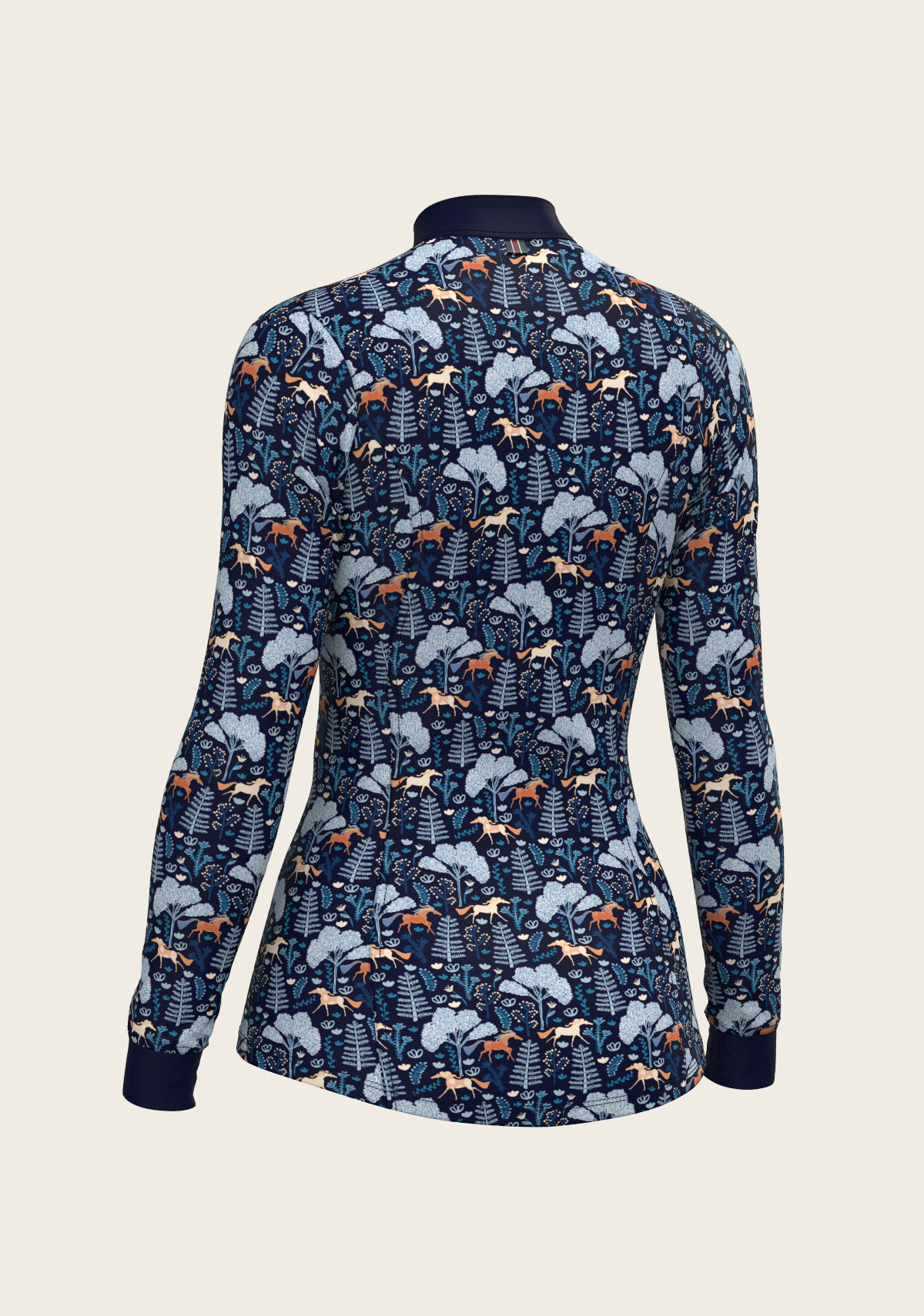  Espoir  - Forest on Navy Quarter Zip Sun Shirt