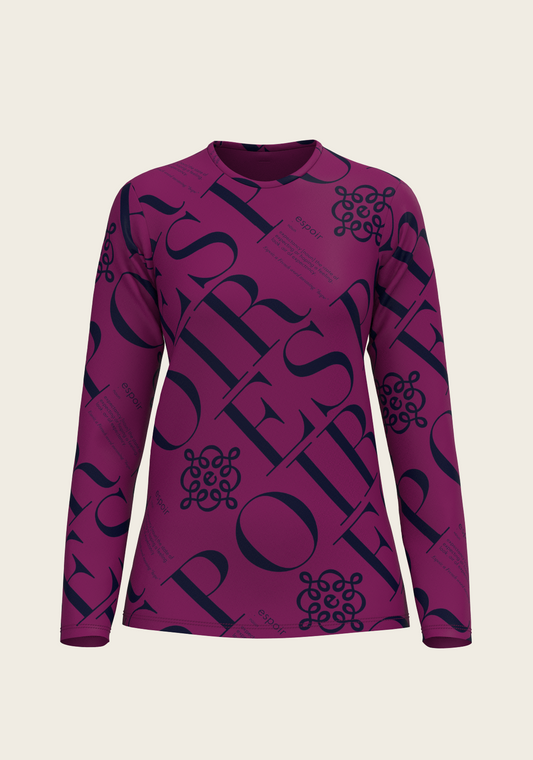 ESPOIR-  Berry Long Sleeve Sport T-Shirt