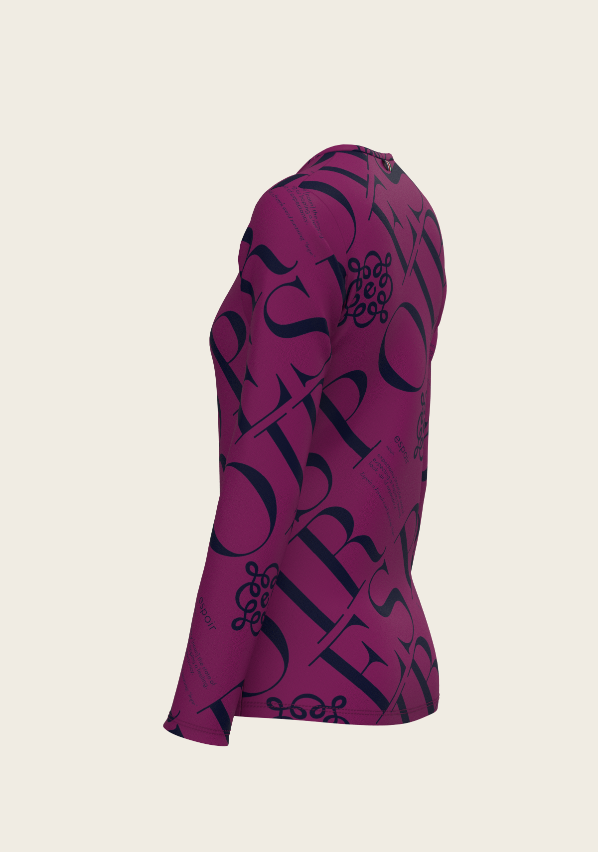 ESPOIR-  Berry Long Sleeve Sport T-Shirt
