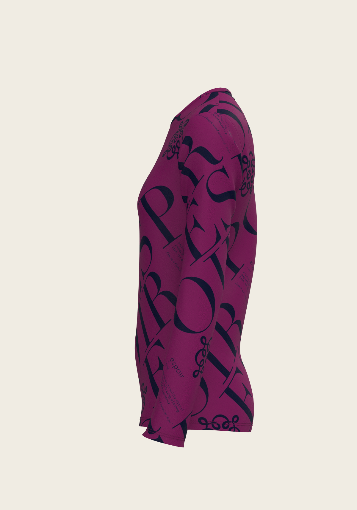 ESPOIR-  Berry Long Sleeve Sport T-Shirt